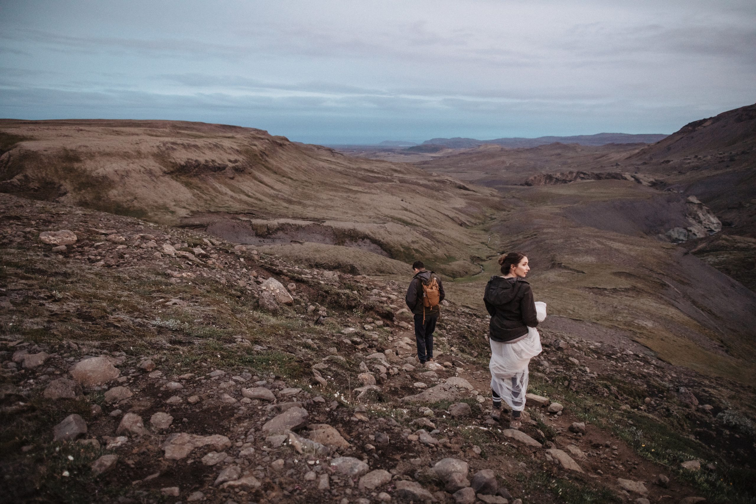 Midnight sun elopement at Haifoss in Iceland. Iceland elopement photo and video | Nikolaichik Photo