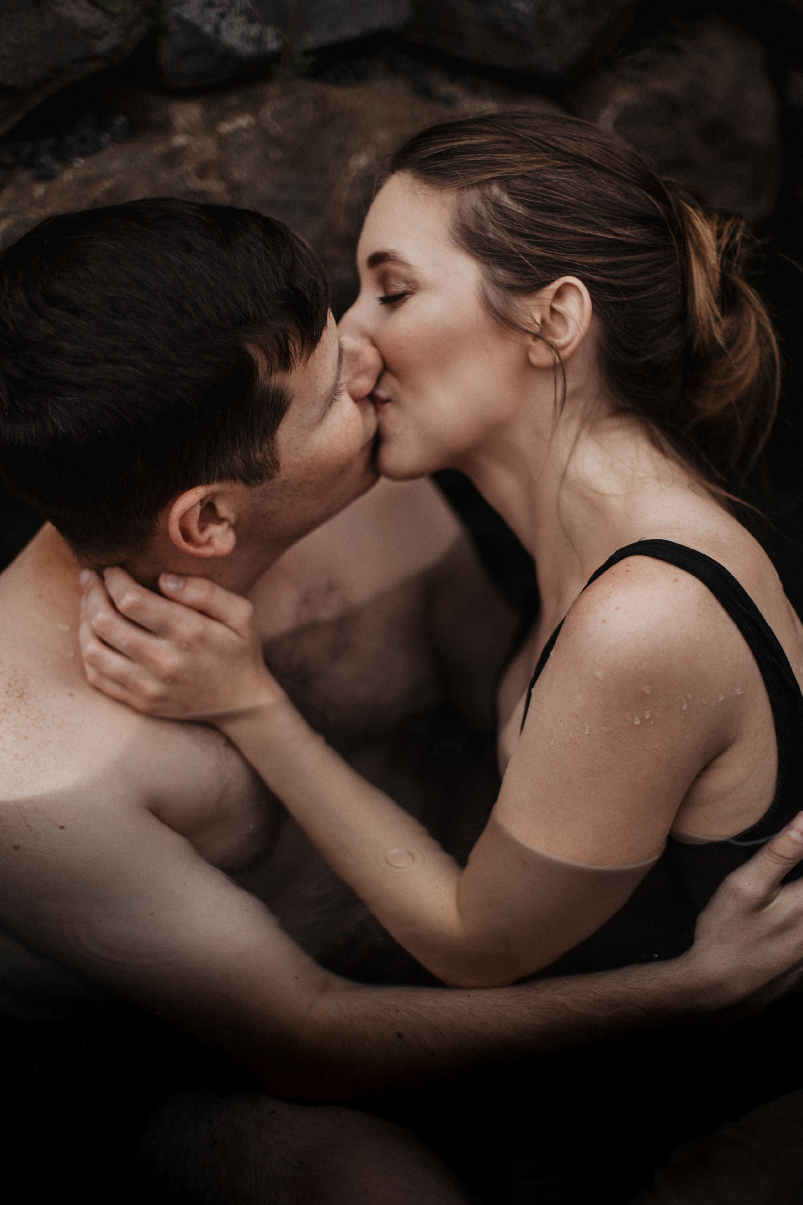 Midnight sun elopement at Haifoss in Iceland. Iceland elopement photo and video | Nikolaichik Photo