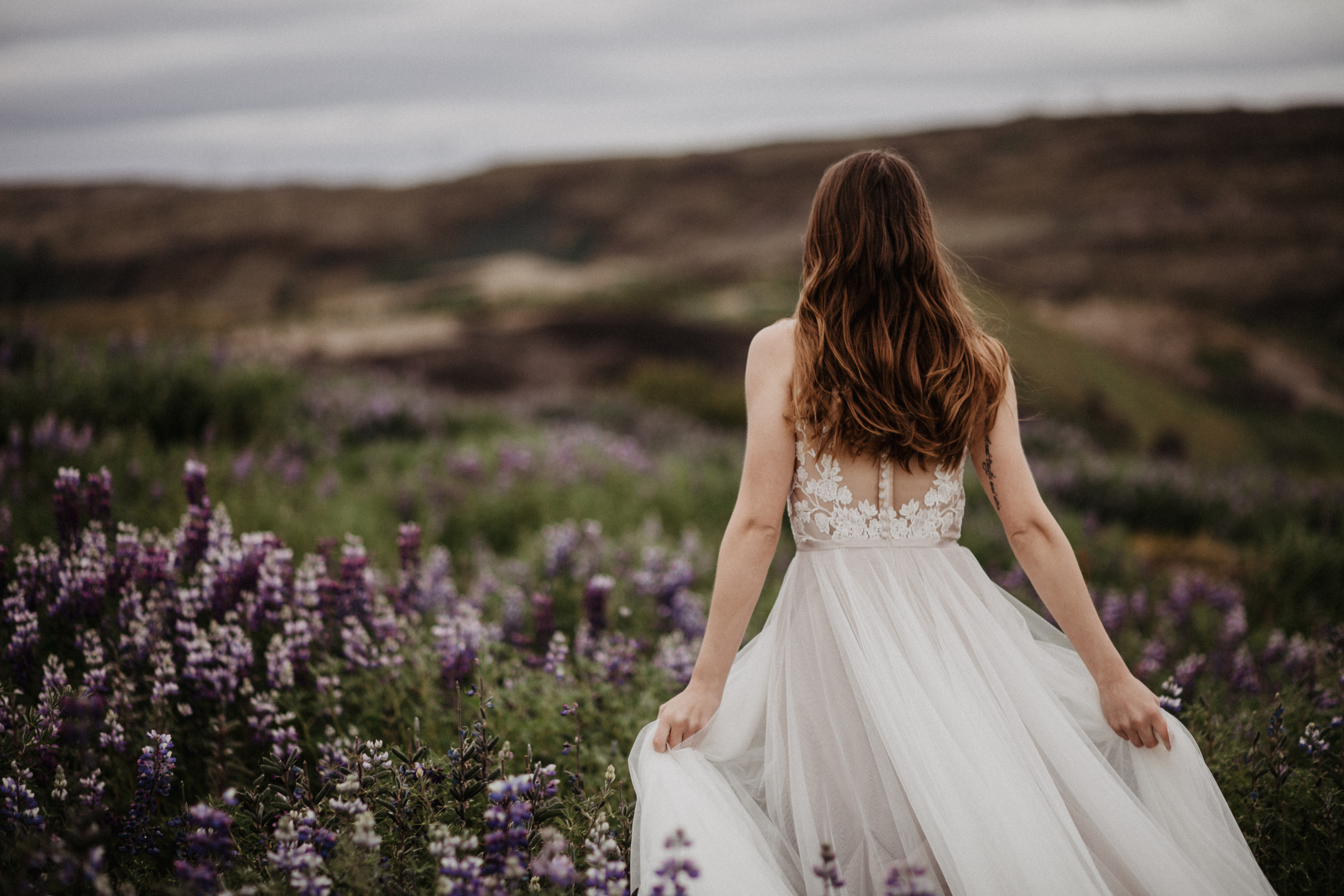 Midnight sun elopement at Haifoss in Iceland. Iceland elopement photo and video | Nikolaichik Photo