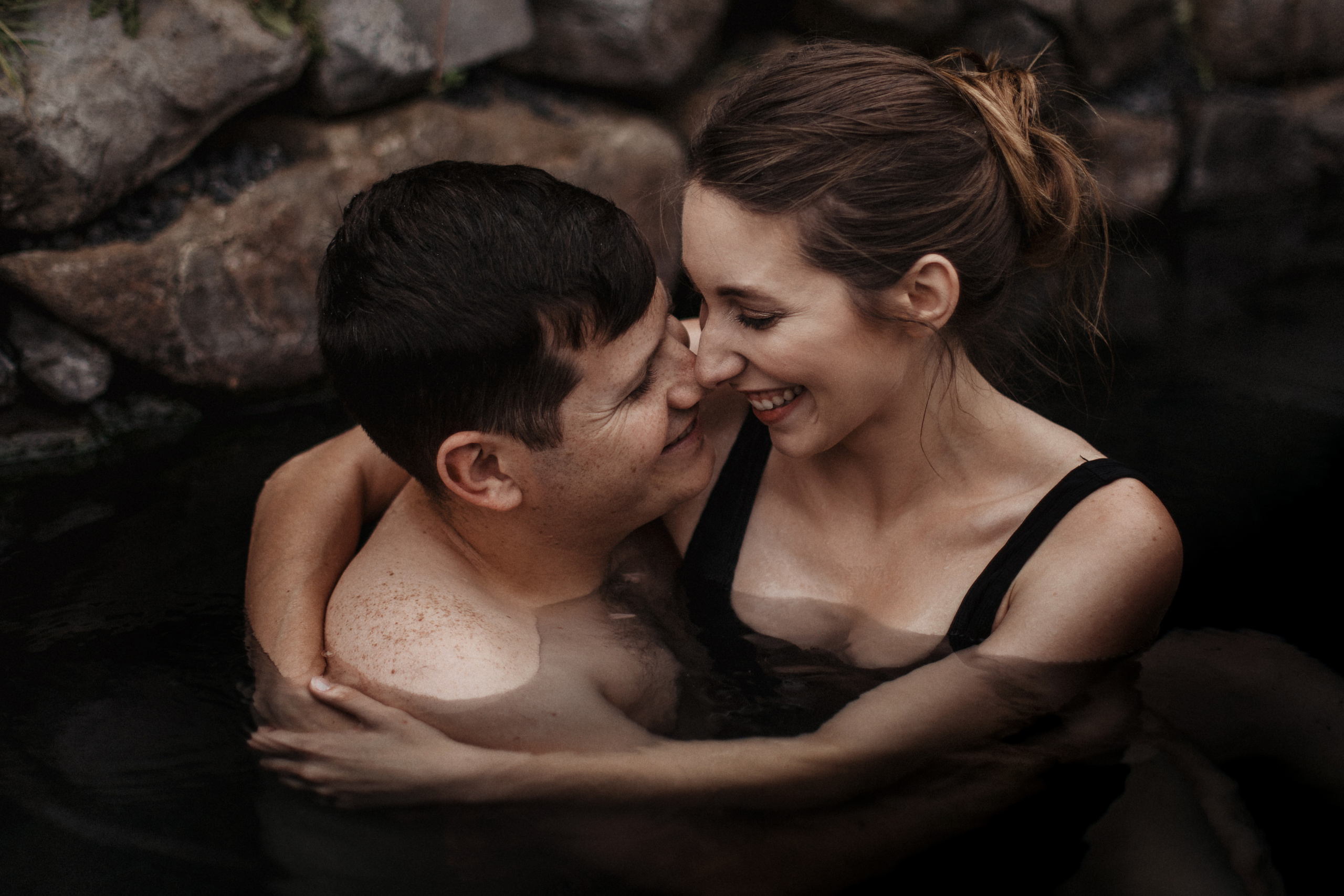 Midnight sun elopement at Haifoss in Iceland. Iceland elopement photo and video | Nikolaichik Photo