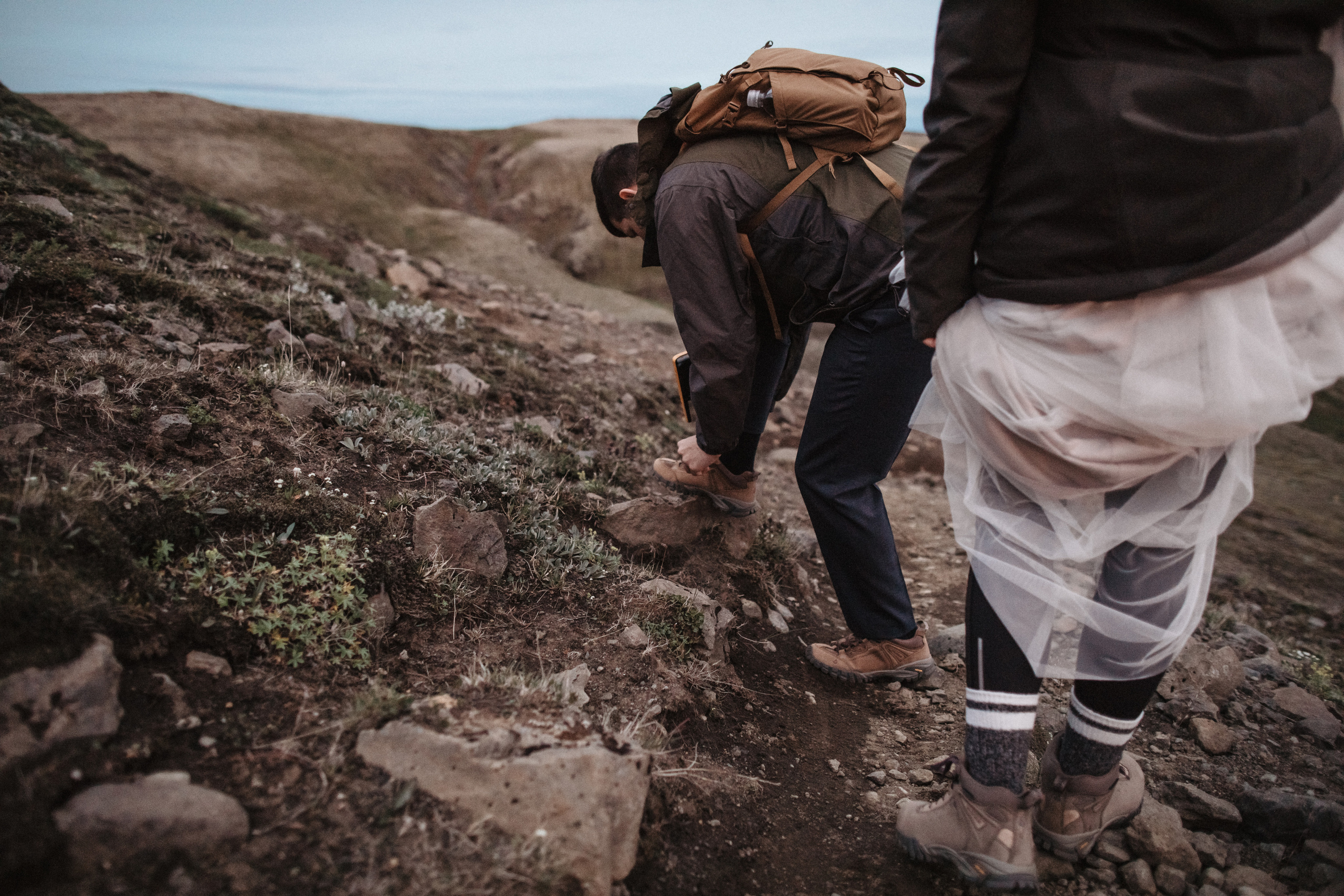 Midnight sun elopement at Haifoss in Iceland. Iceland elopement photo and video | Nikolaichik Photo