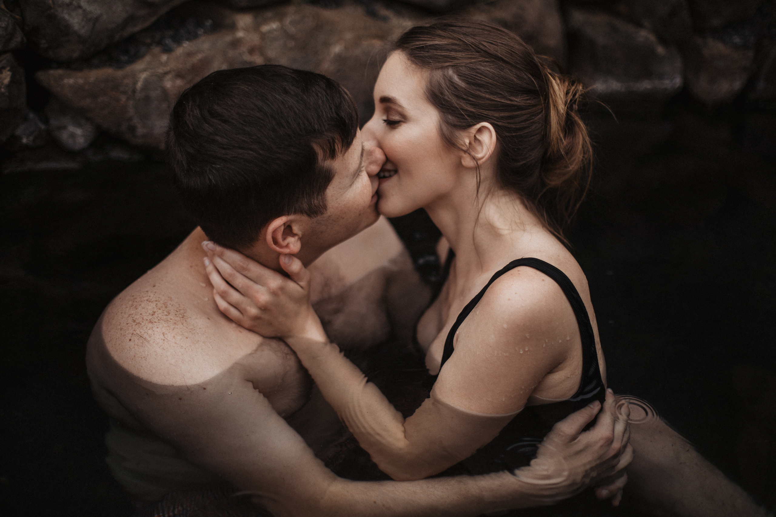 Midnight sun elopement at Haifoss in Iceland. Iceland elopement photo and video | Nikolaichik Photo