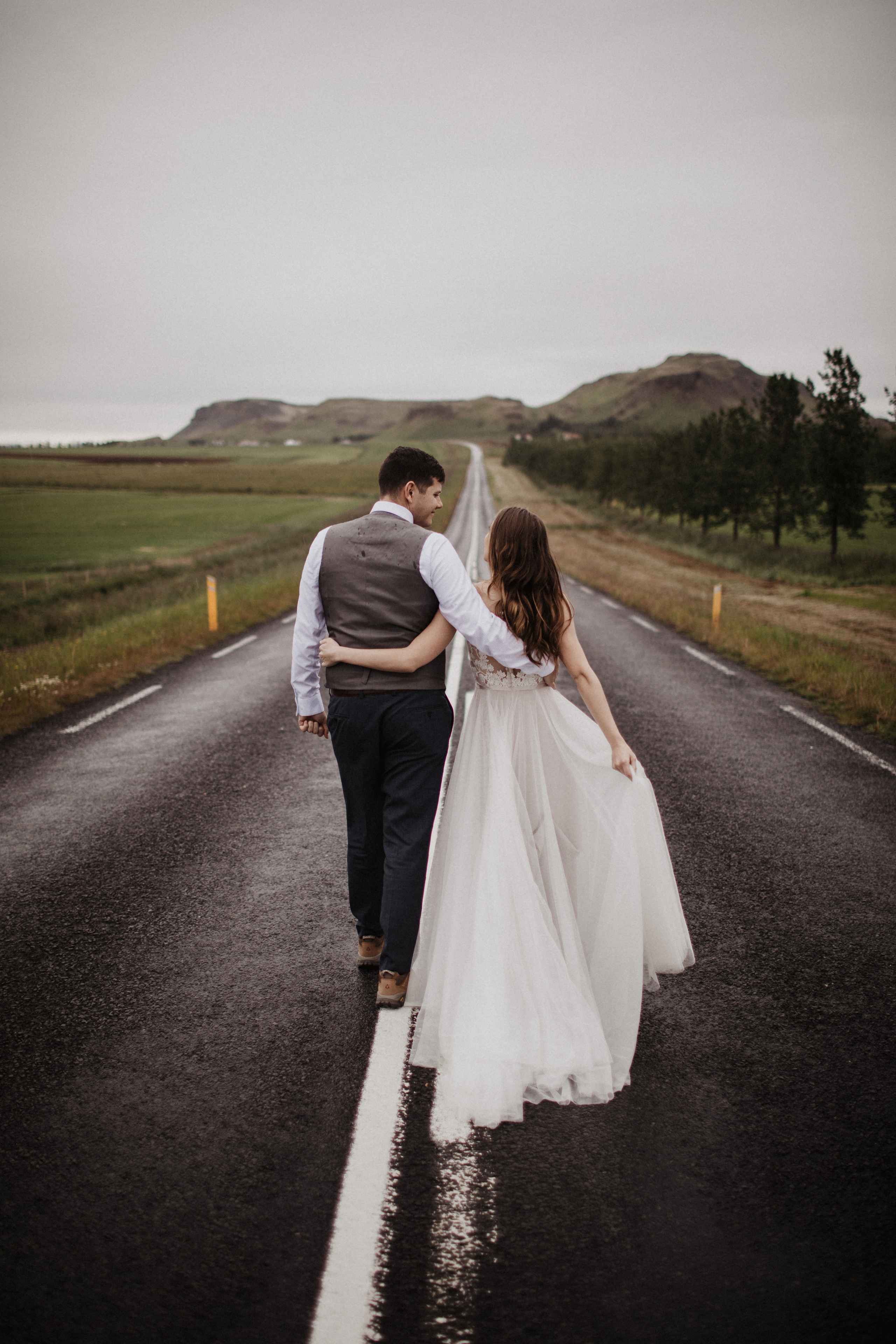 Midnight sun elopement at Haifoss in Iceland. Iceland elopement photo and video | Nikolaichik Photo