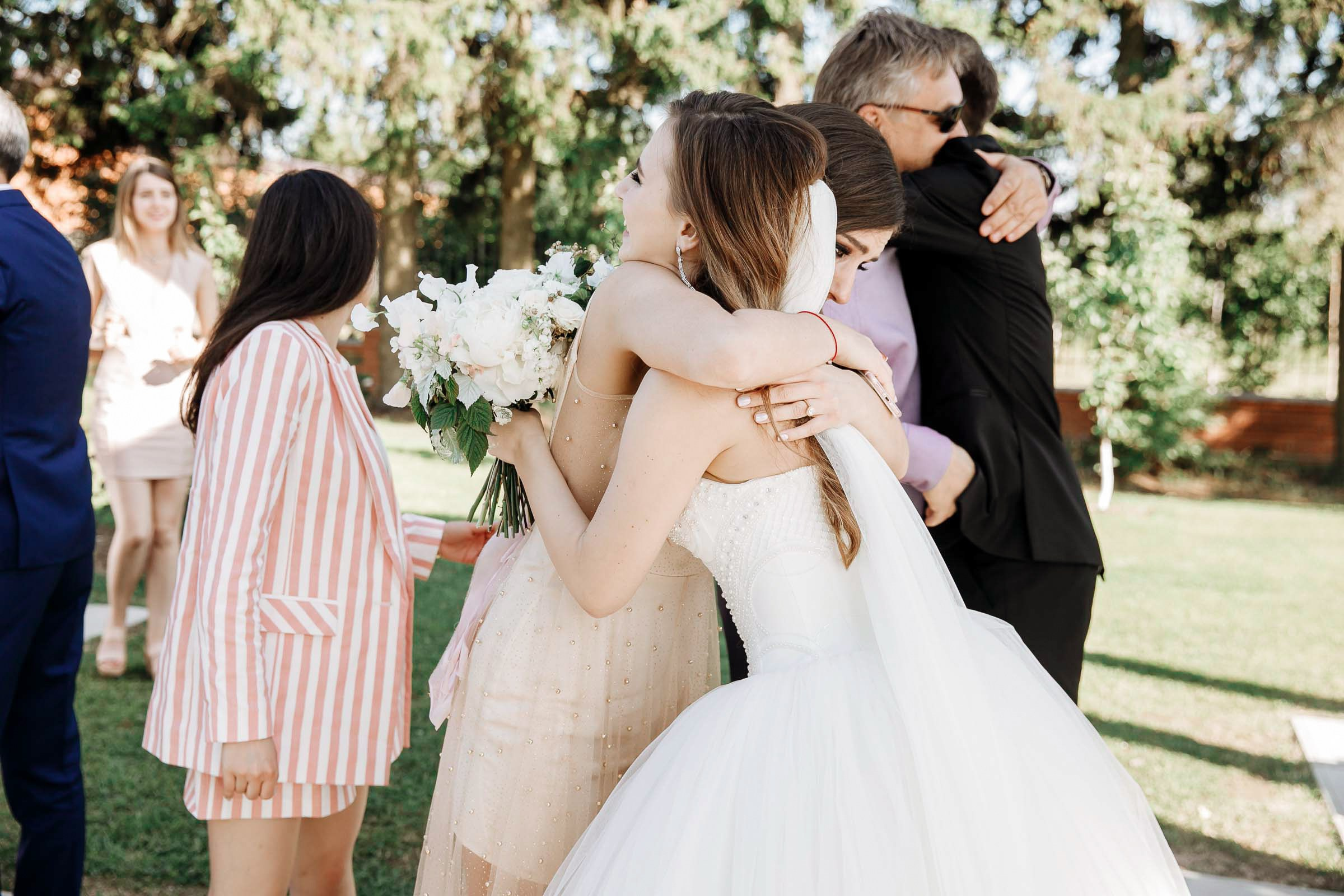 Congratulating bride, by Tanya Bodgan, Bude wedding photography.