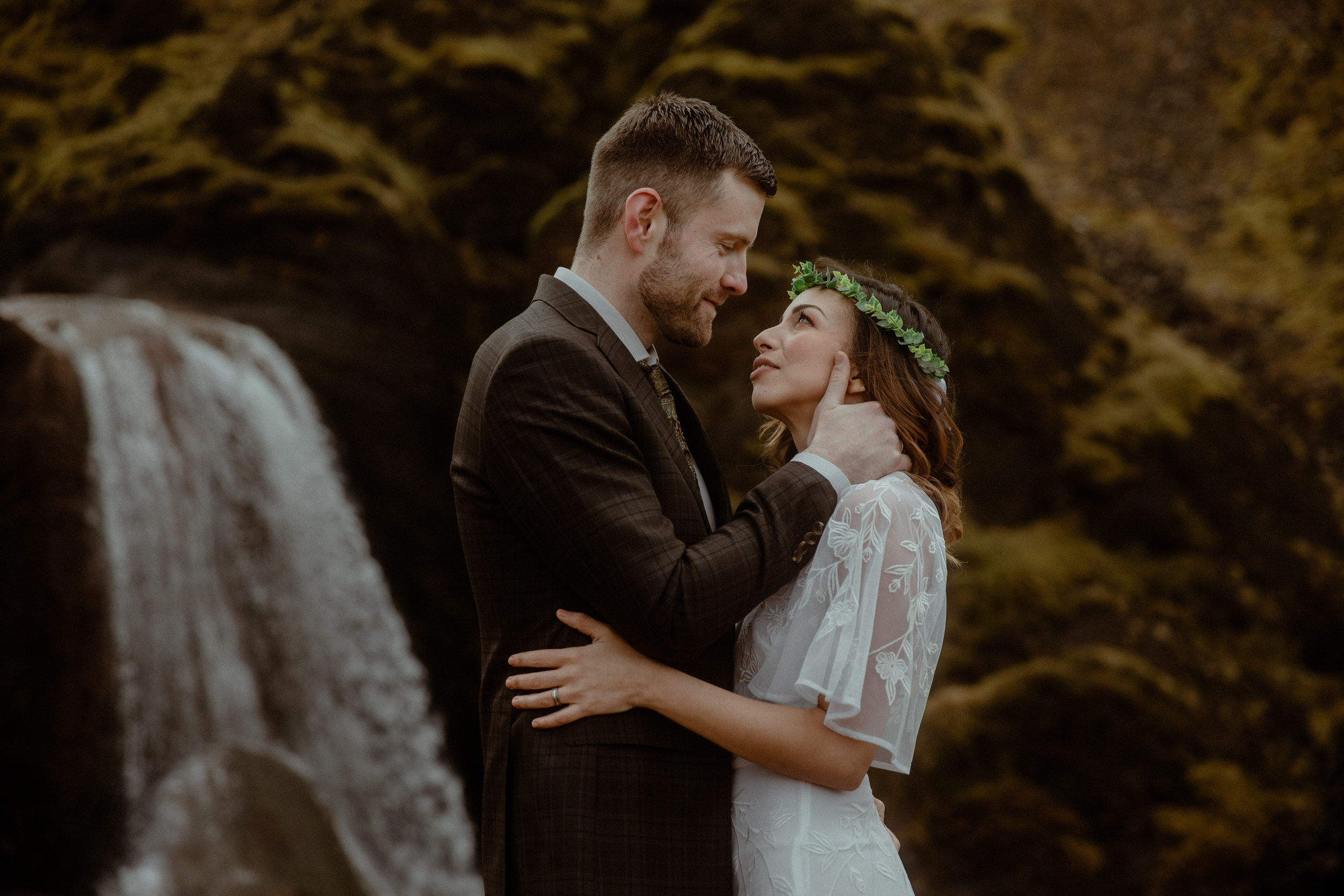 Iceland Private Waterfall Elopement. Iceland elopement photographer & videographer