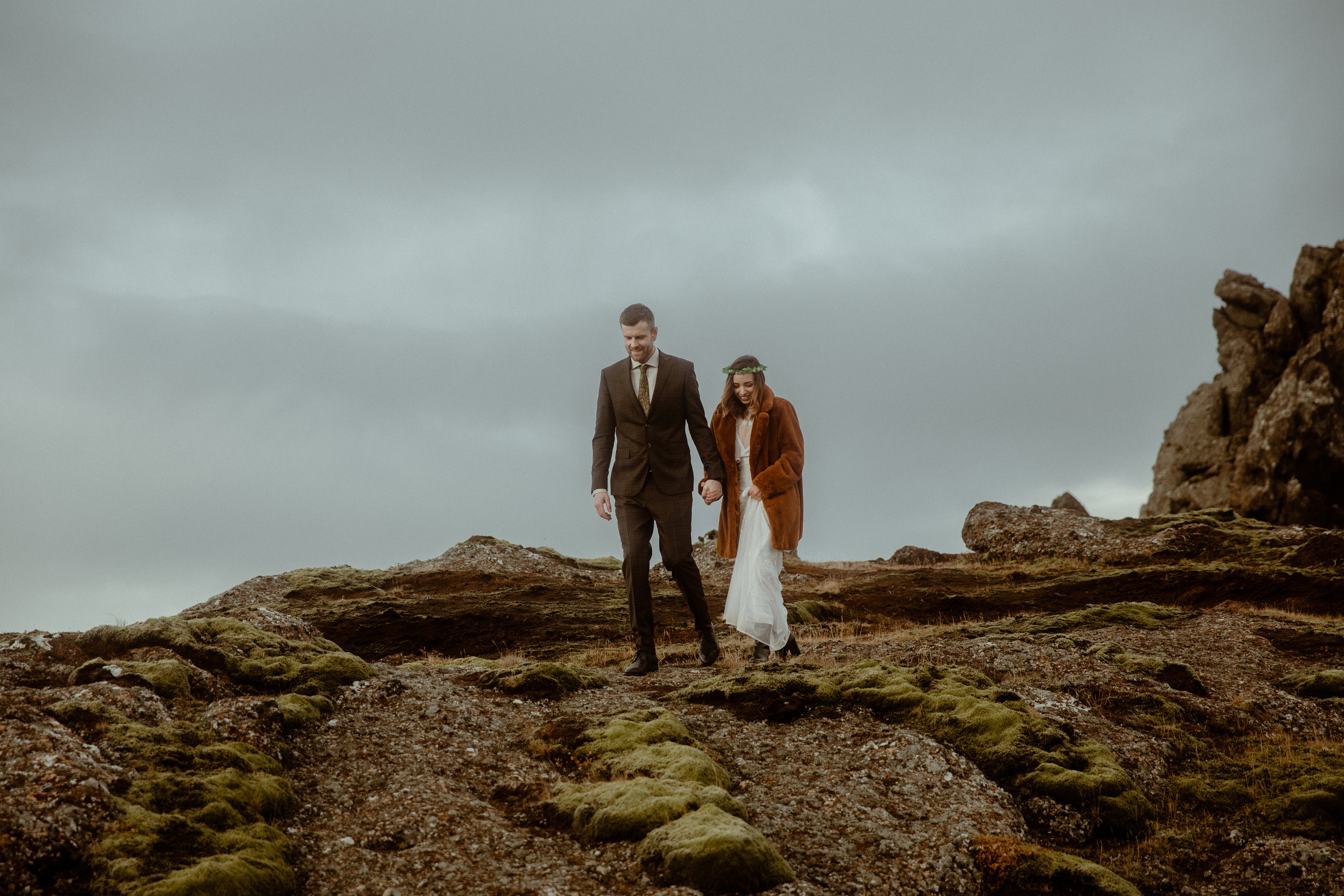 Iceland Private Waterfall Elopement. Iceland elopement photographer & videographer