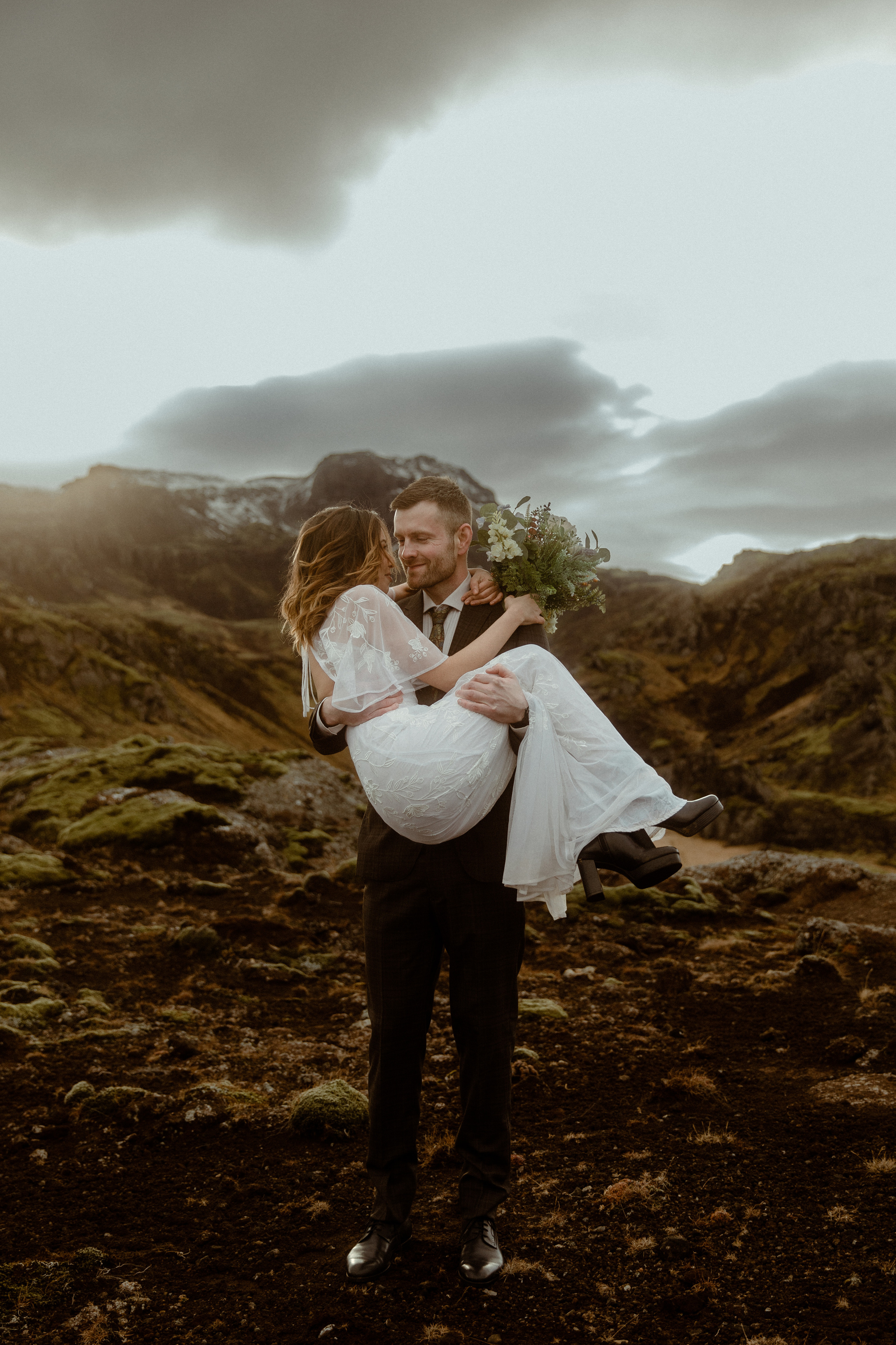 Iceland Private Waterfall Elopement. Iceland elopement photographer & videographer