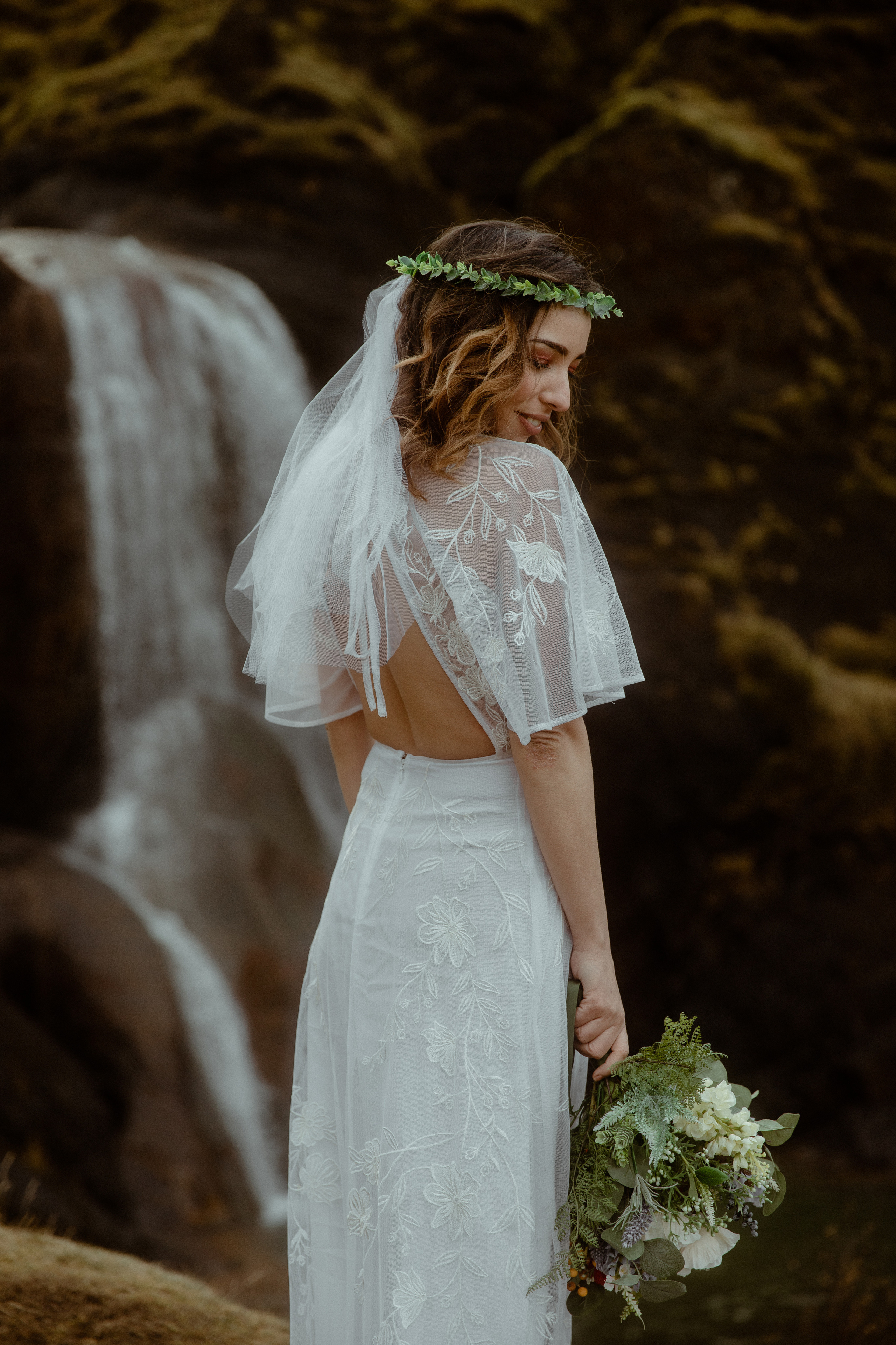 Iceland Private Waterfall Elopement. Iceland elopement photographer & videographer