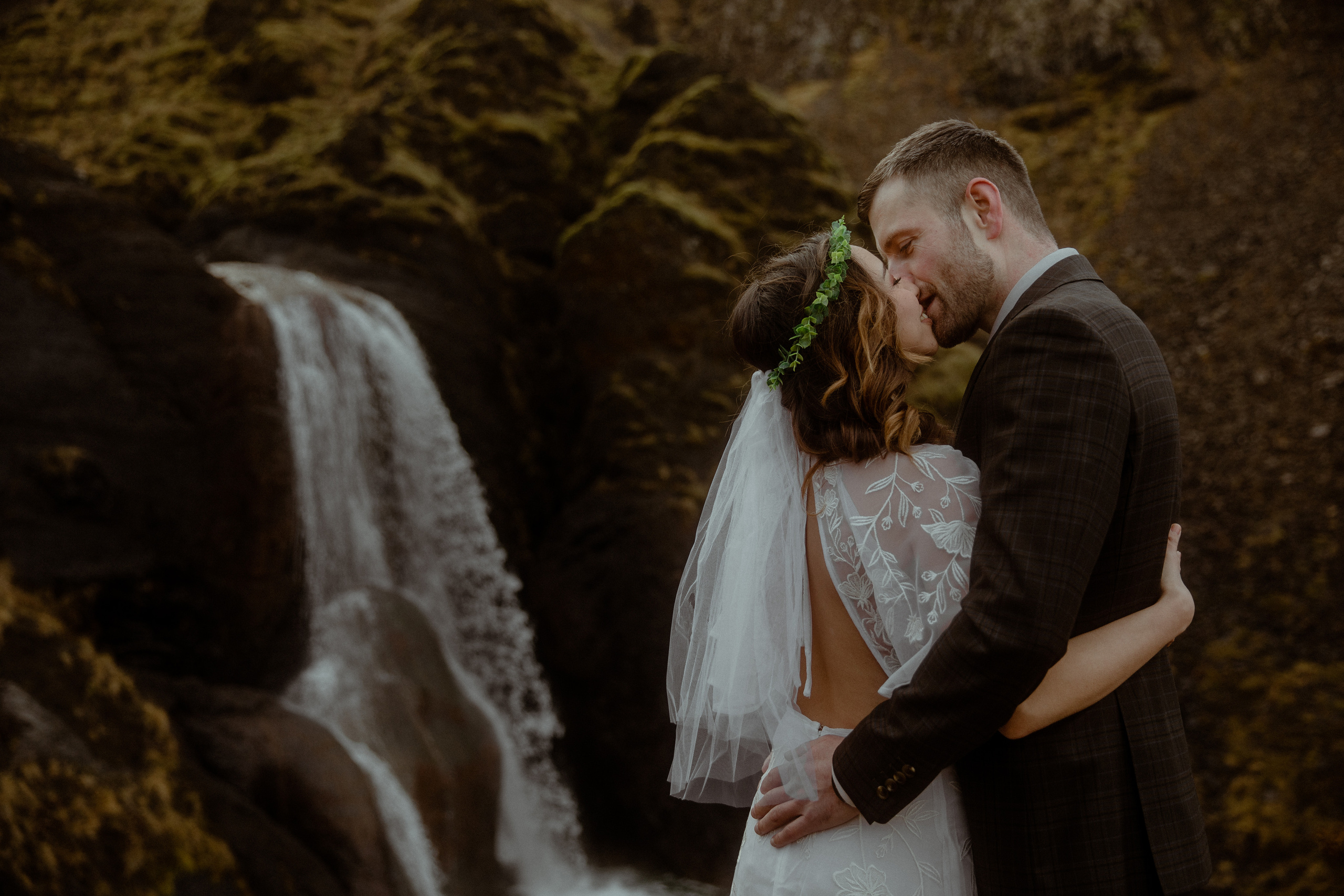 Iceland Private Waterfall Elopement. Iceland elopement photographer & videographer