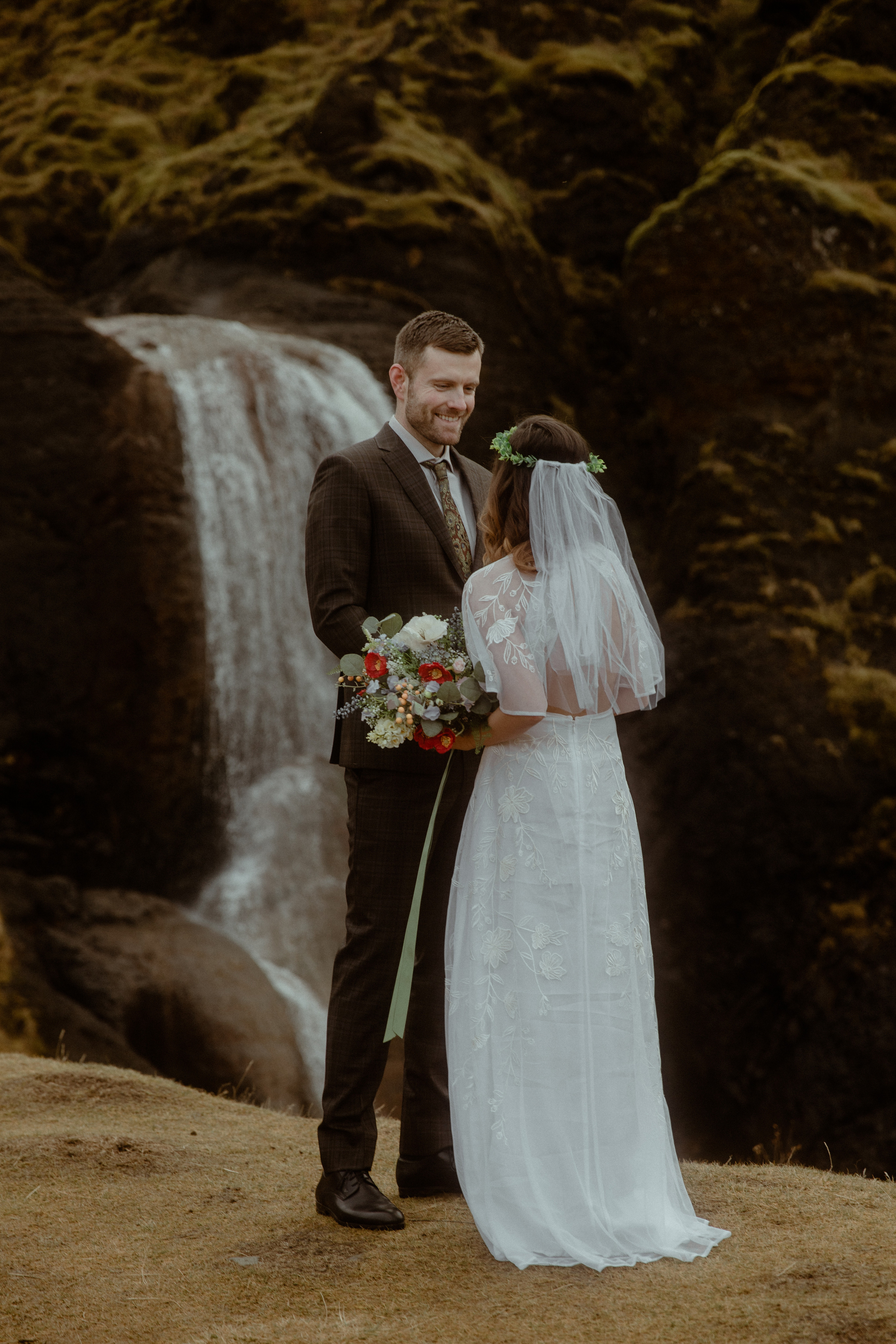 Iceland Private Waterfall Elopement. Iceland elopement photographer & videographer