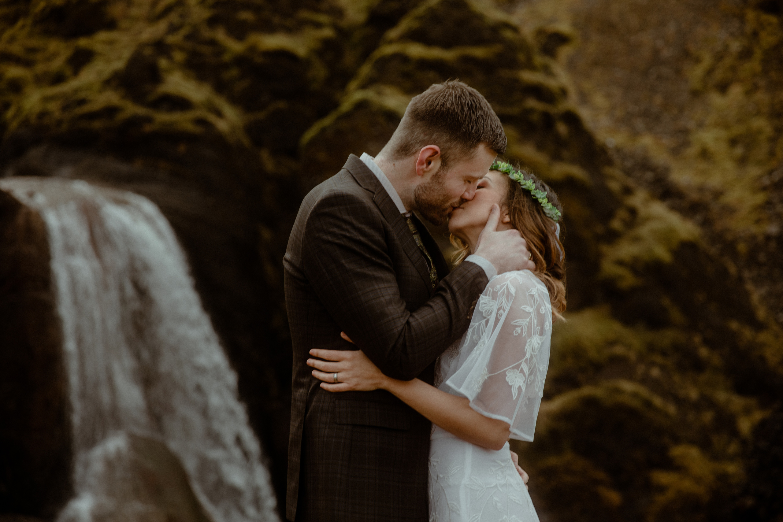 Iceland Private Waterfall Elopement. Iceland elopement photographer & videographer