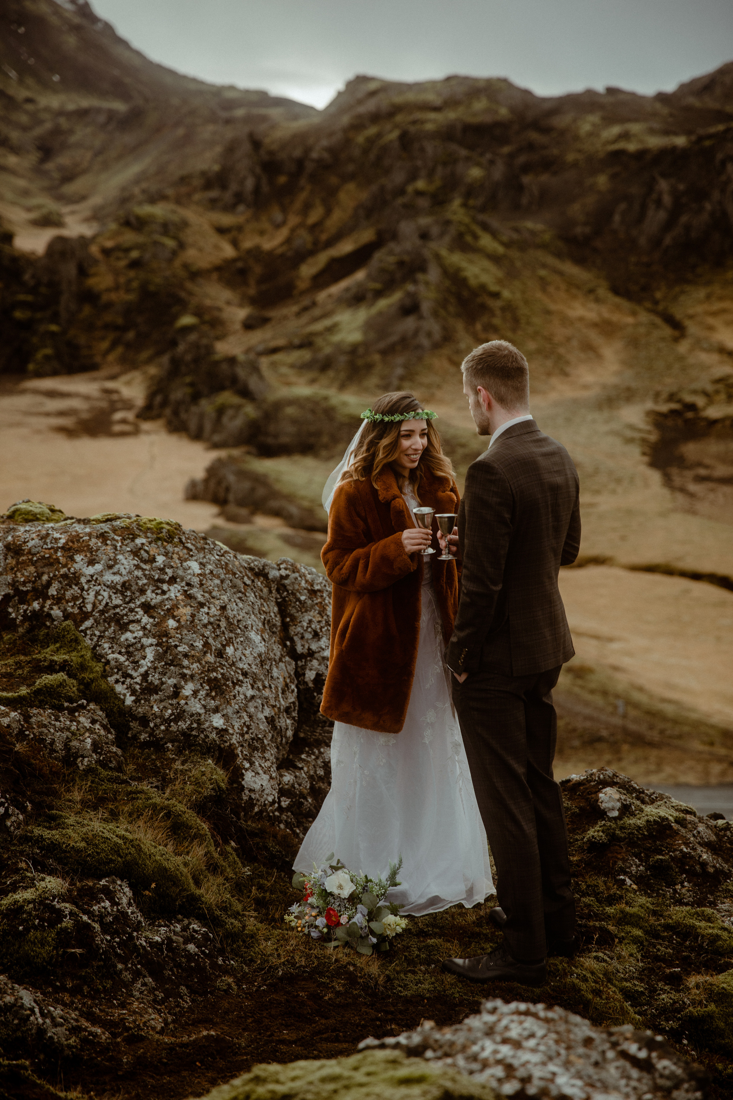 Iceland Private Waterfall Elopement. Iceland elopement photographer & videographer
