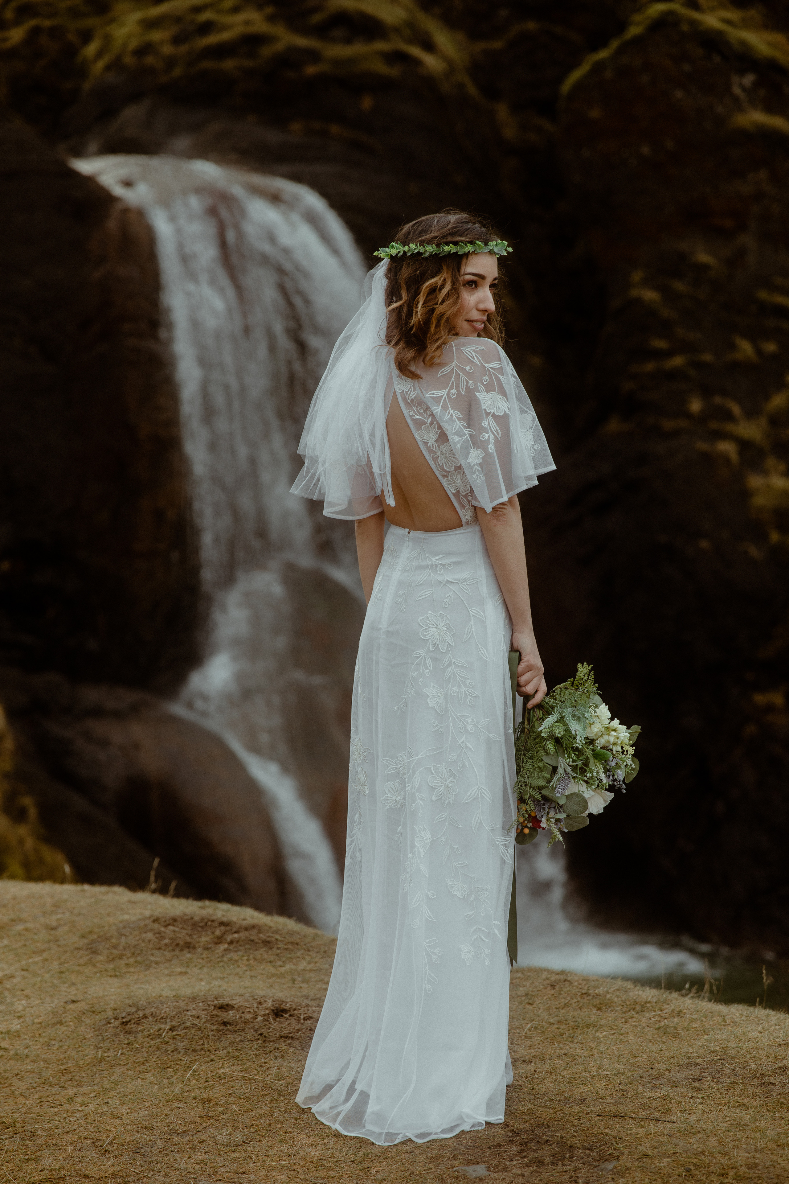 Iceland Private Waterfall Elopement. Iceland elopement photographer & videographer