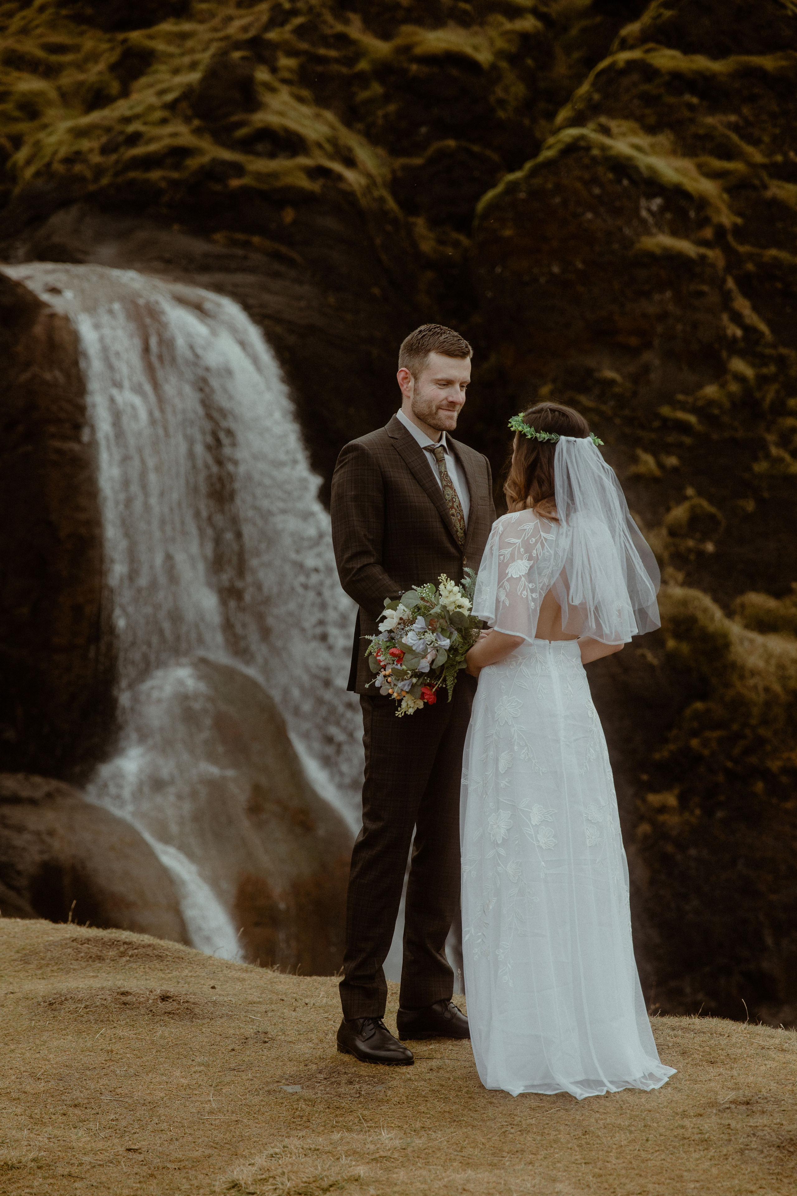 Iceland Private Waterfall Elopement. Iceland elopement photographer & videographer