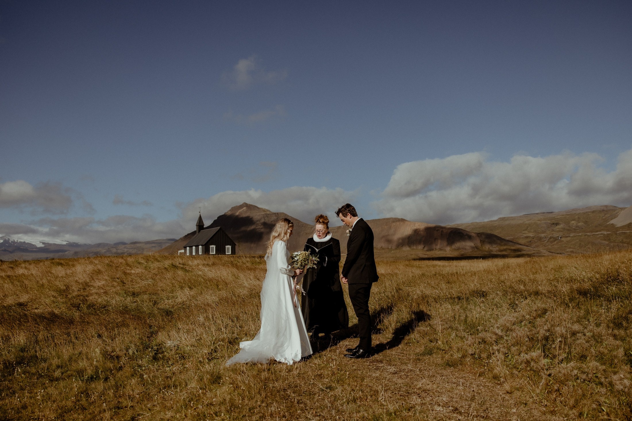 Iceland elopement at Budir Black Church | Snæfellsnes wedding by Iceland elopement photographer & videographer. Iceland elopement photographer & videographer