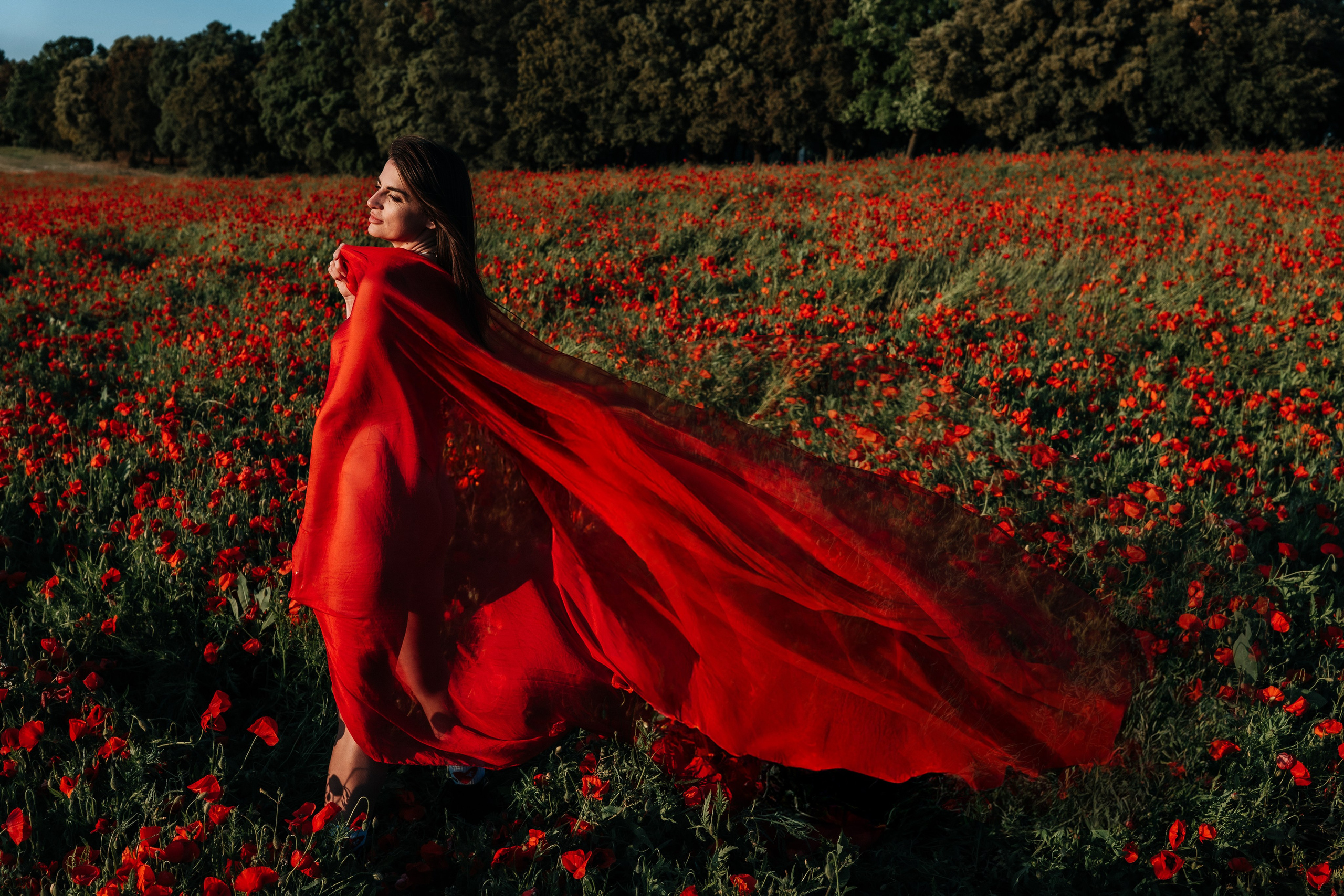 Photoshoot in poppies fields in France