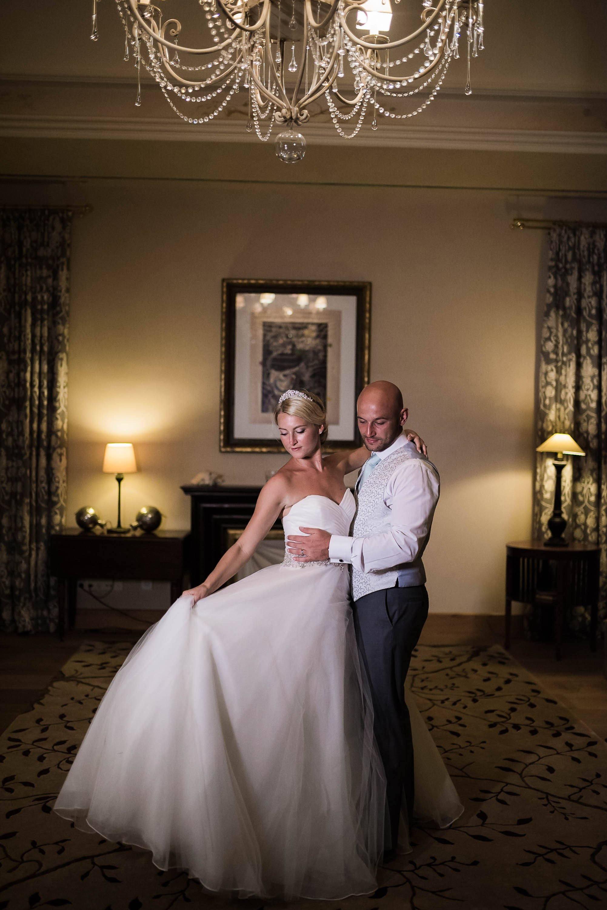 Bride and Groom dance in their Suite at the Zoëtry Sa Torre Hotel during their Wedding