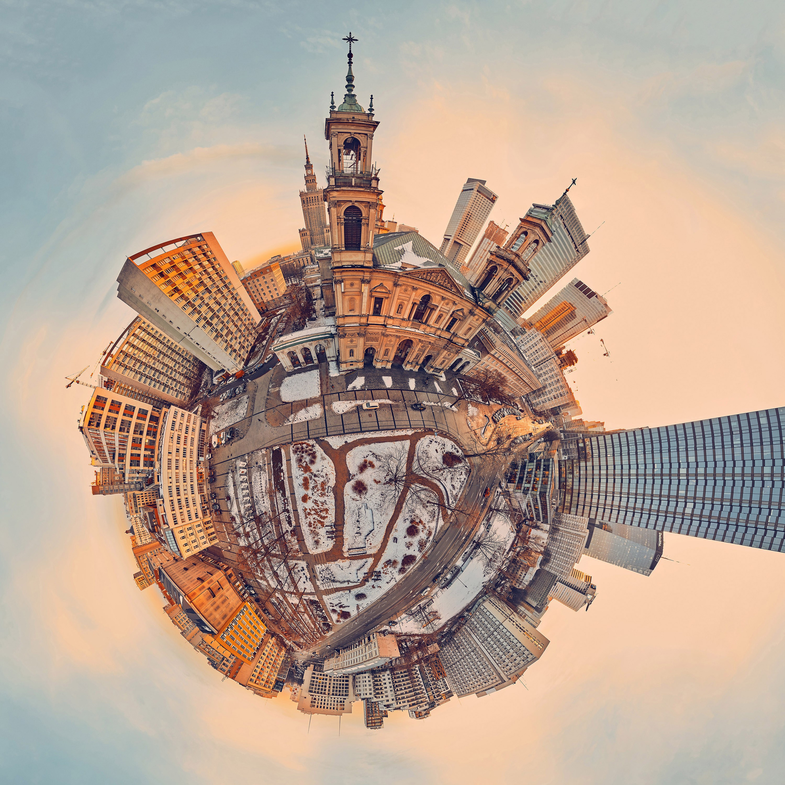 Panoramy lotnicze 360 „Little Planet” znanych miejsc Warszawy. Андрей Шипилов — Фотография & Видеография