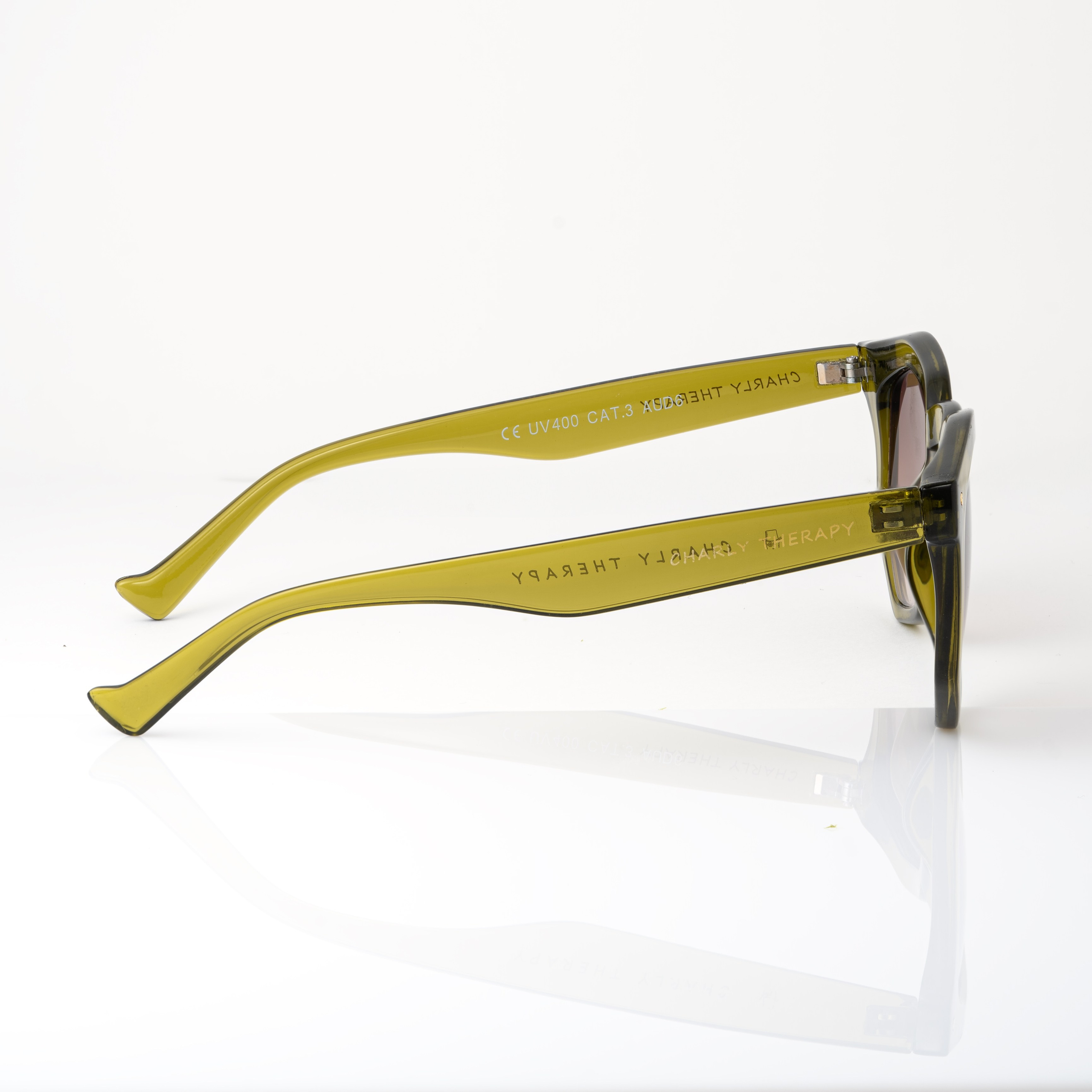 Close-up of men's designer sunglasses