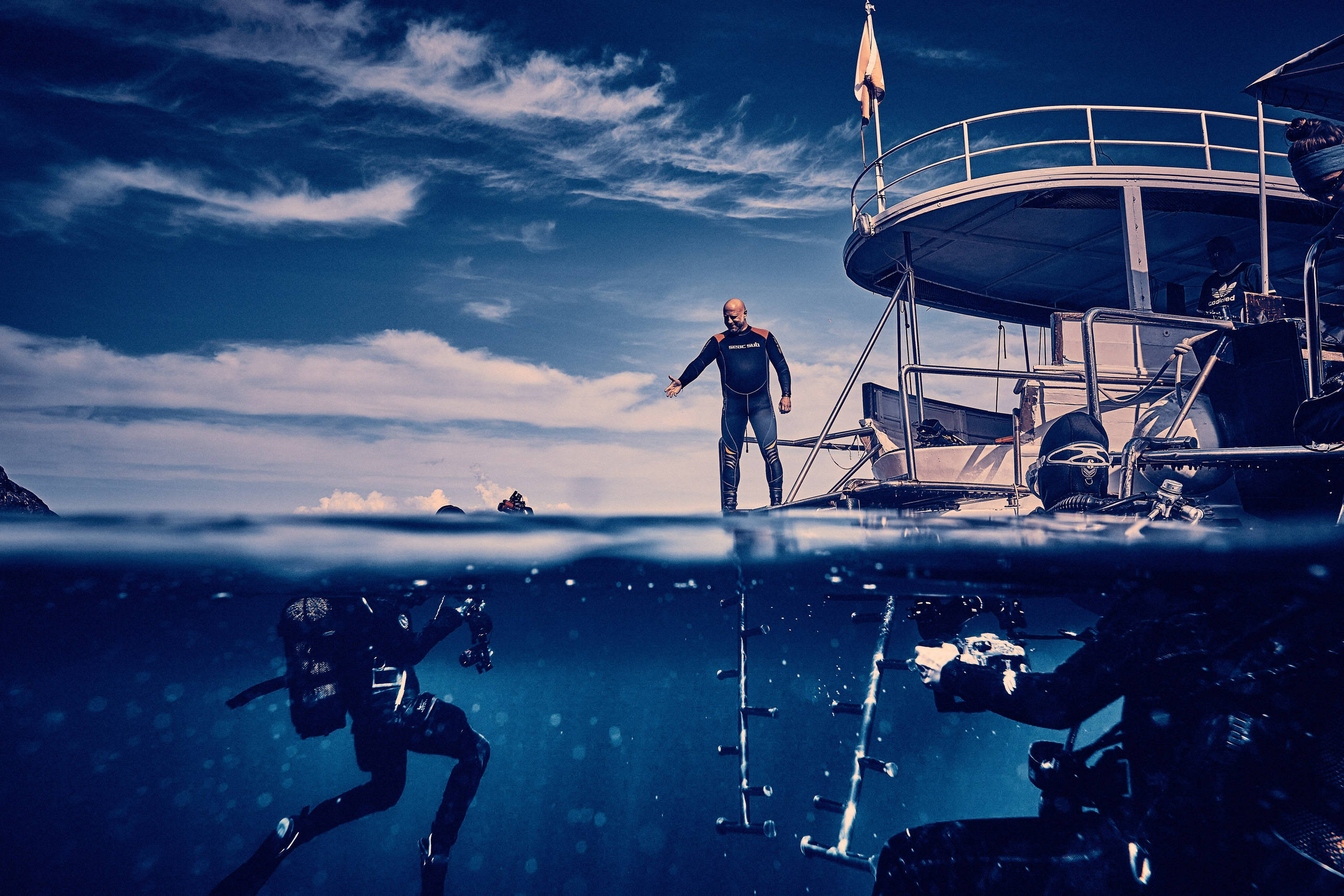 Fotograf podwodny Andriej Szypiłow. Portret podwodny. Underwater photographer Andriej Szypilow. Underwater portrait.