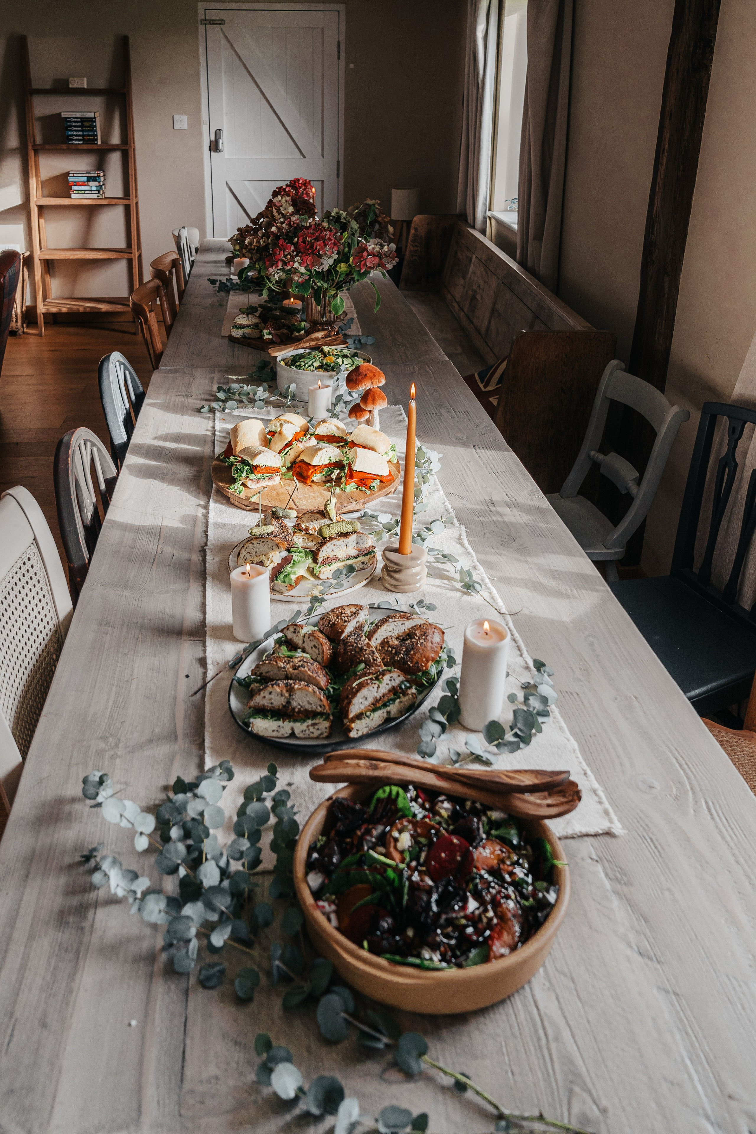 Retreat in Northumberland Roses Bowler, food photography, cake and catering photography, women run businesses, sandwiches and salads photoshoot, food photo styling