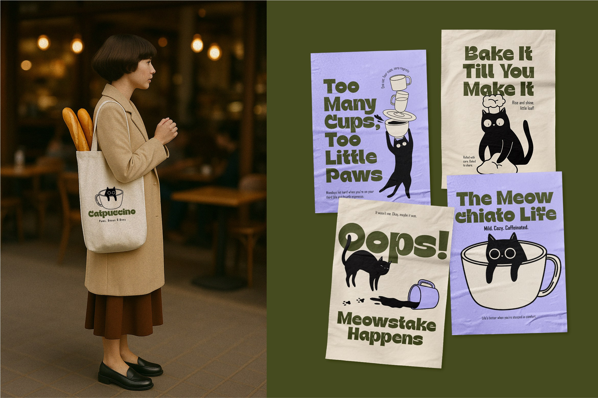 Catpuccino. Helen Reveur | Illustrator & Brand Designer | Ready-Made & Custom Illustrations