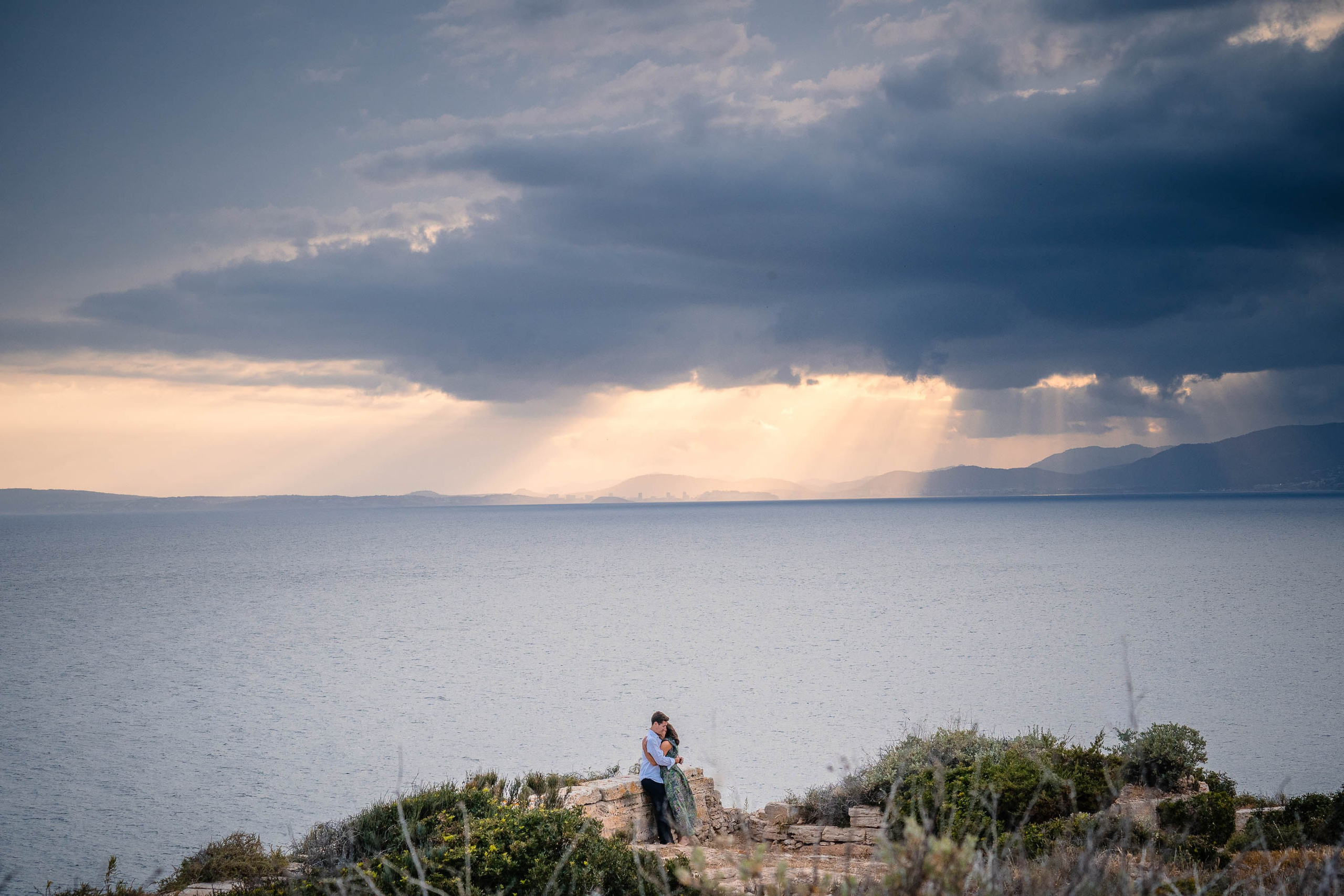 With the Mediterranean sea as a backdrop, Cap Rocat Wedding Venue is the perfect location for an engagement