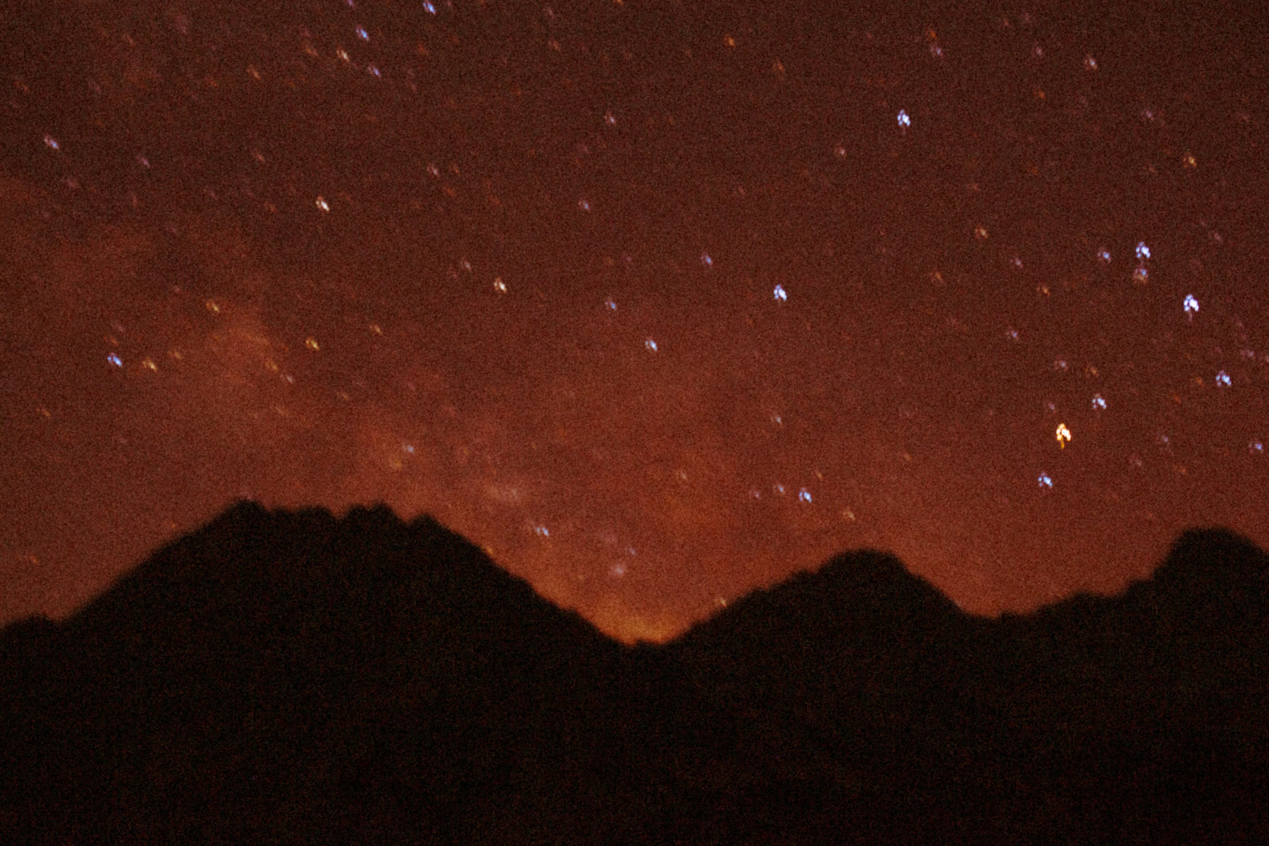 Starry night sky above Josep M. Blanc Refuge