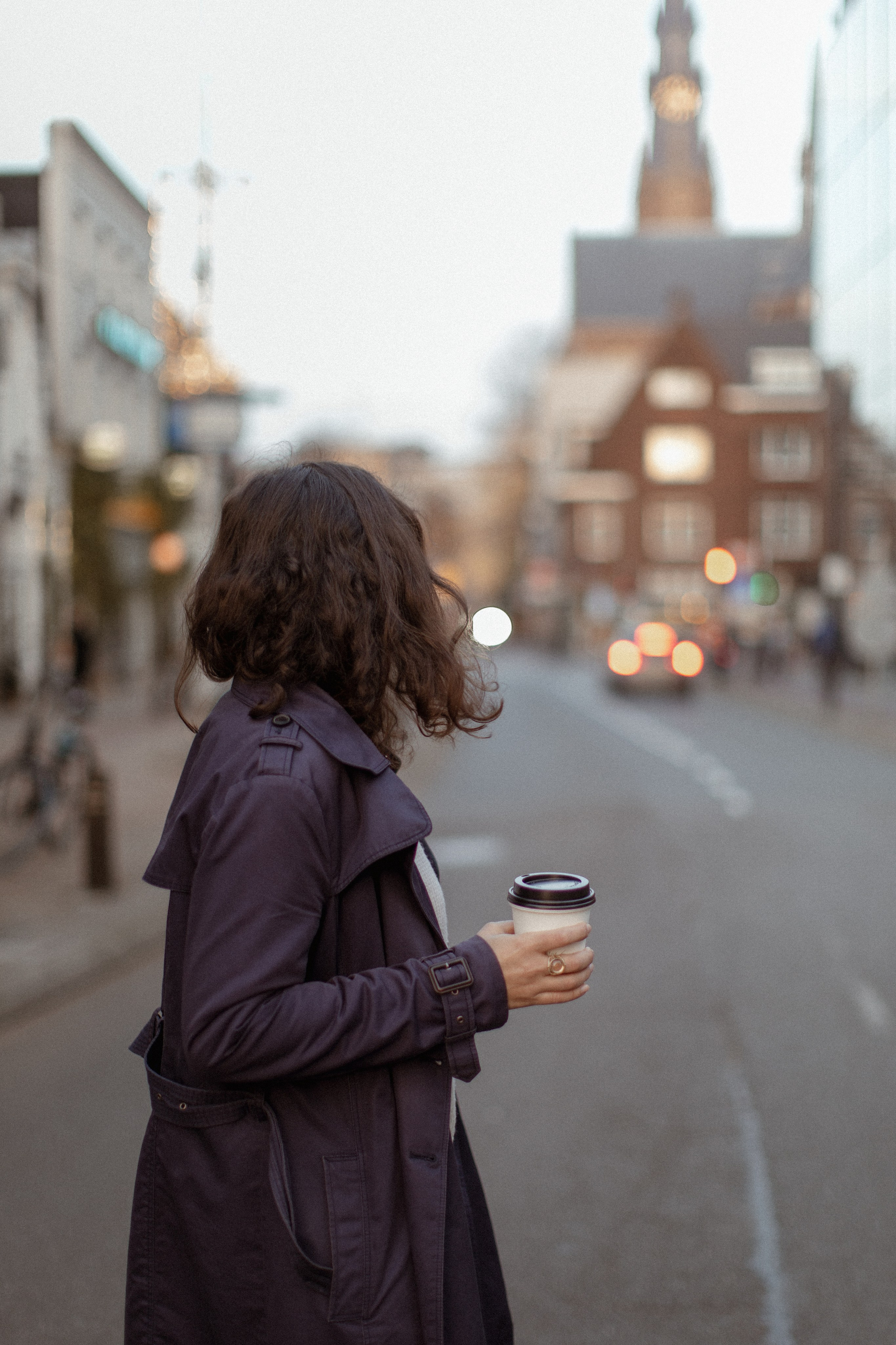 Take away coffee walk. True self