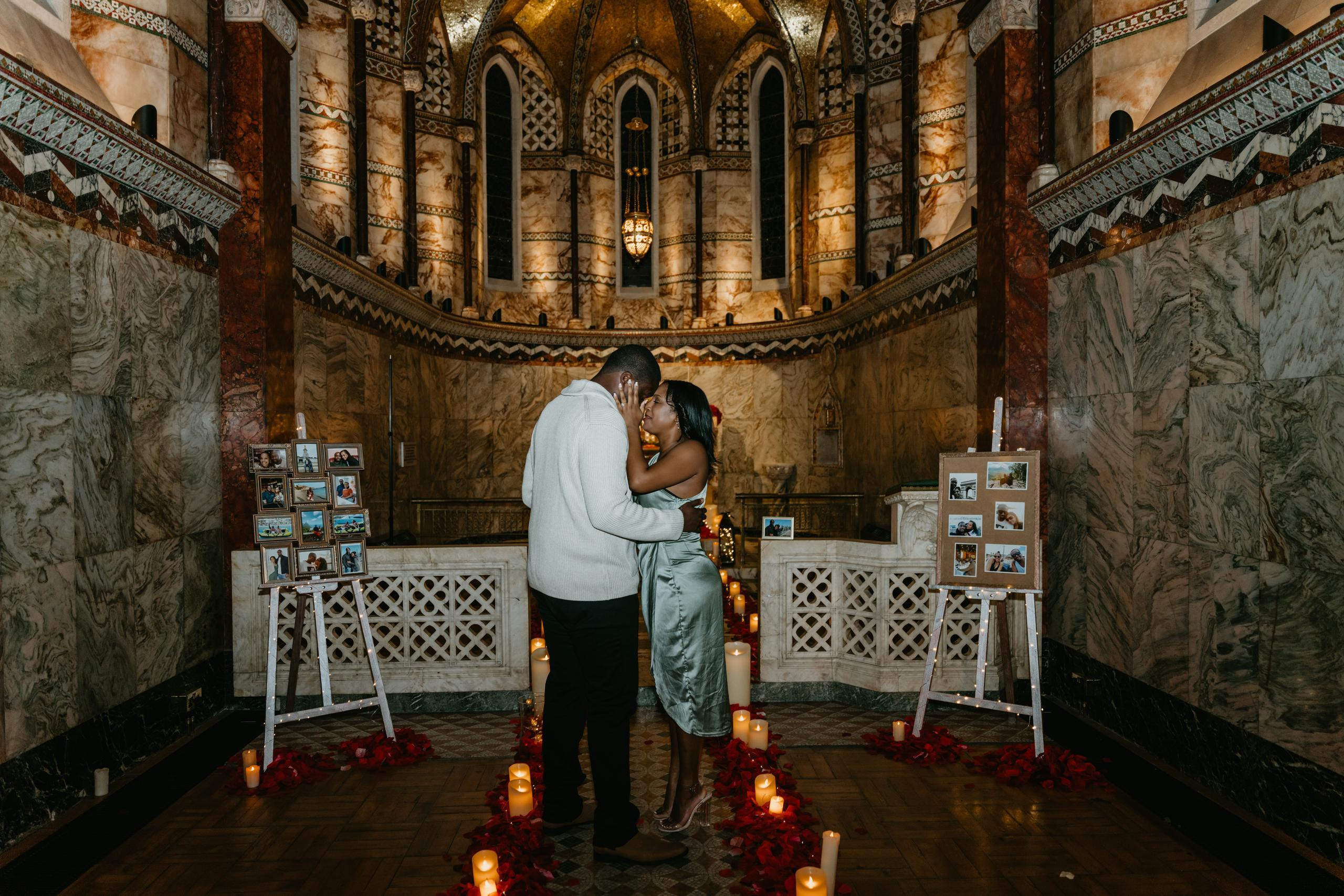 Proposal session at Fitzrovia Chapel. London Wedding Photographer|Natasha Ferreira
