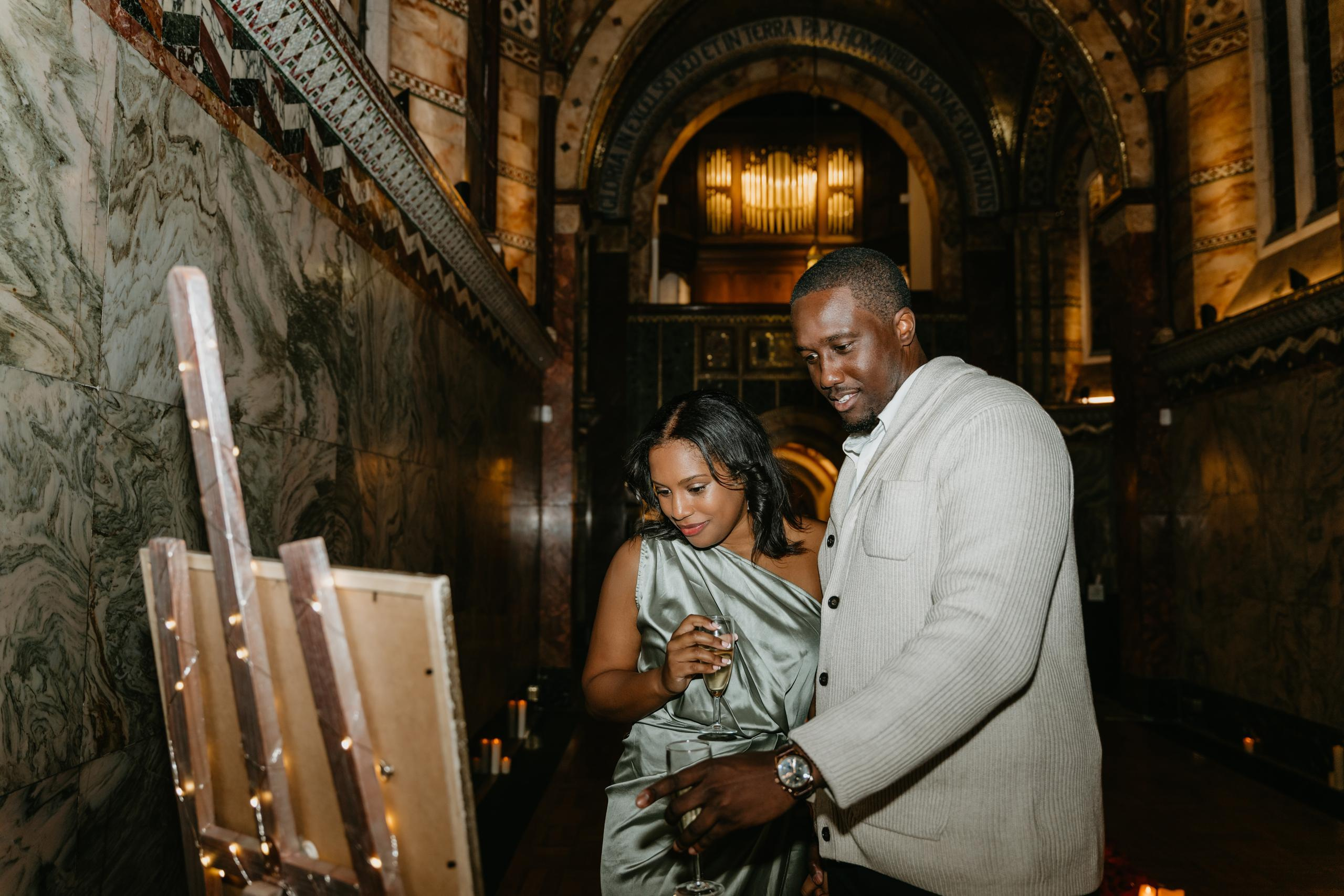 Proposal session at Fitzrovia Chapel. London Wedding Photographer|Natasha Ferreira
