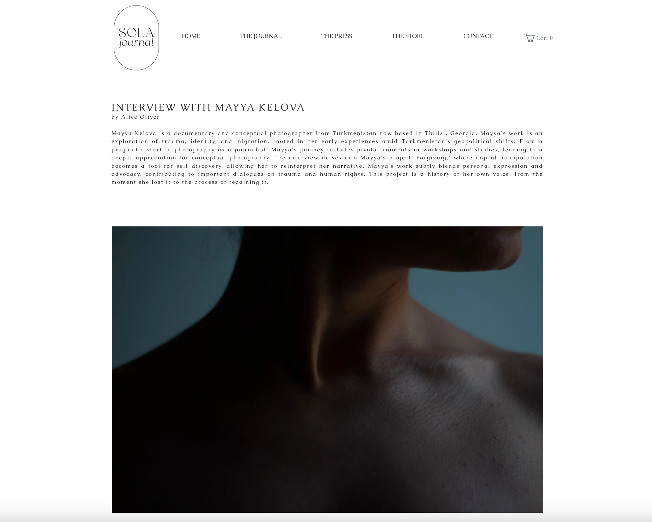 Sola Journal interview: https://www.sola-journal.com/interview-mayya-kelova 