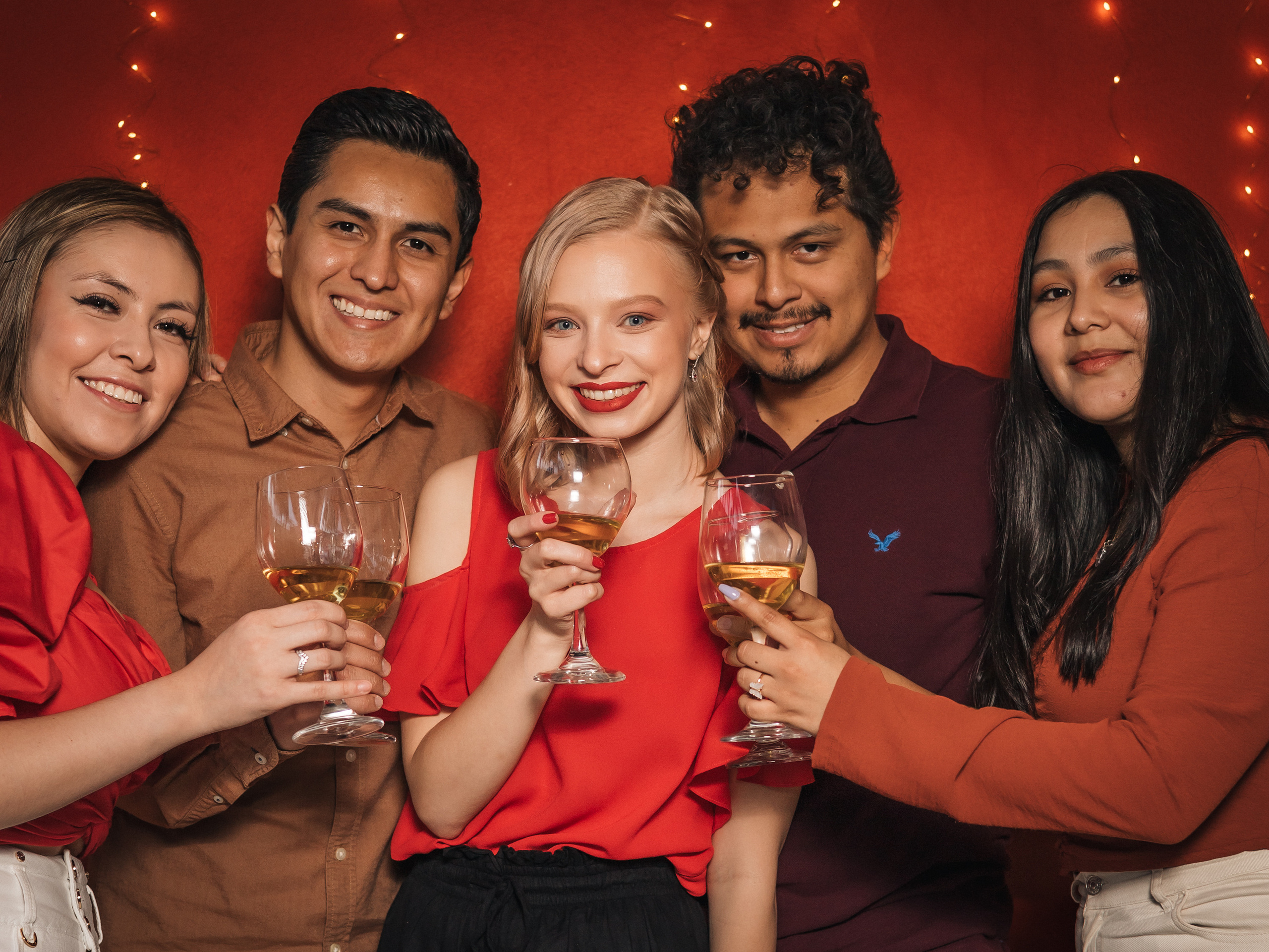 Photoshoot of friends celebrating birthday