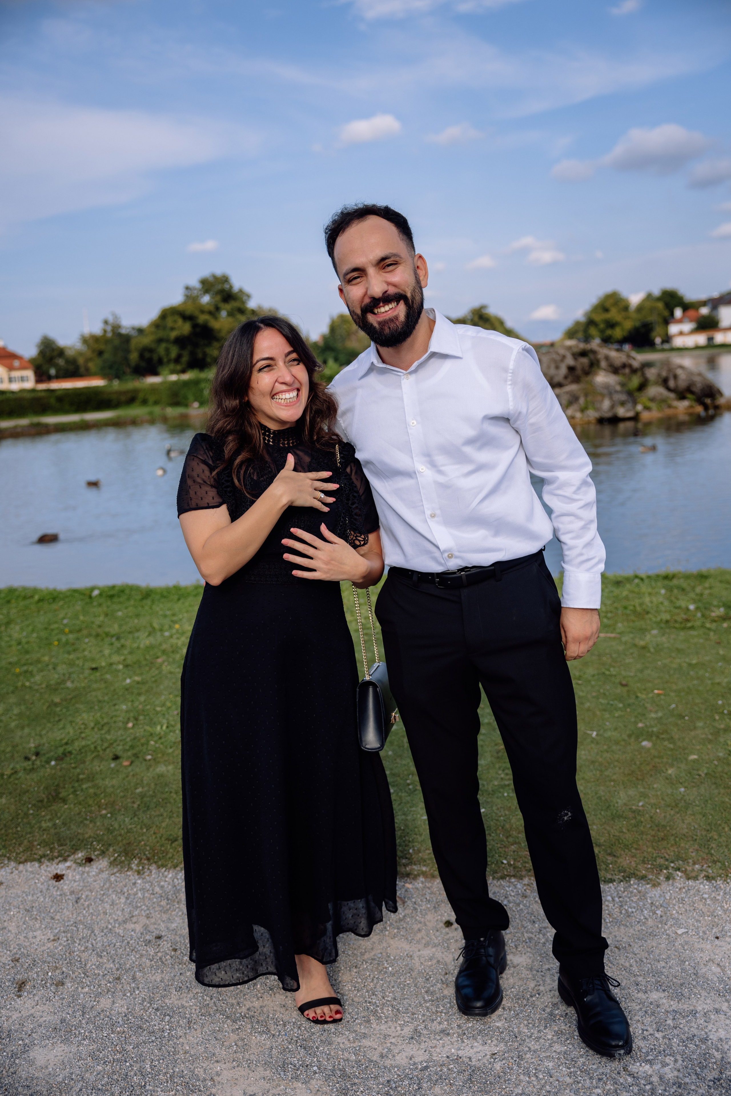 Antrag am Schloss Nymphenburg. Hochzeitsfotograf München Taufe Familienfotograf Tanja Mauke