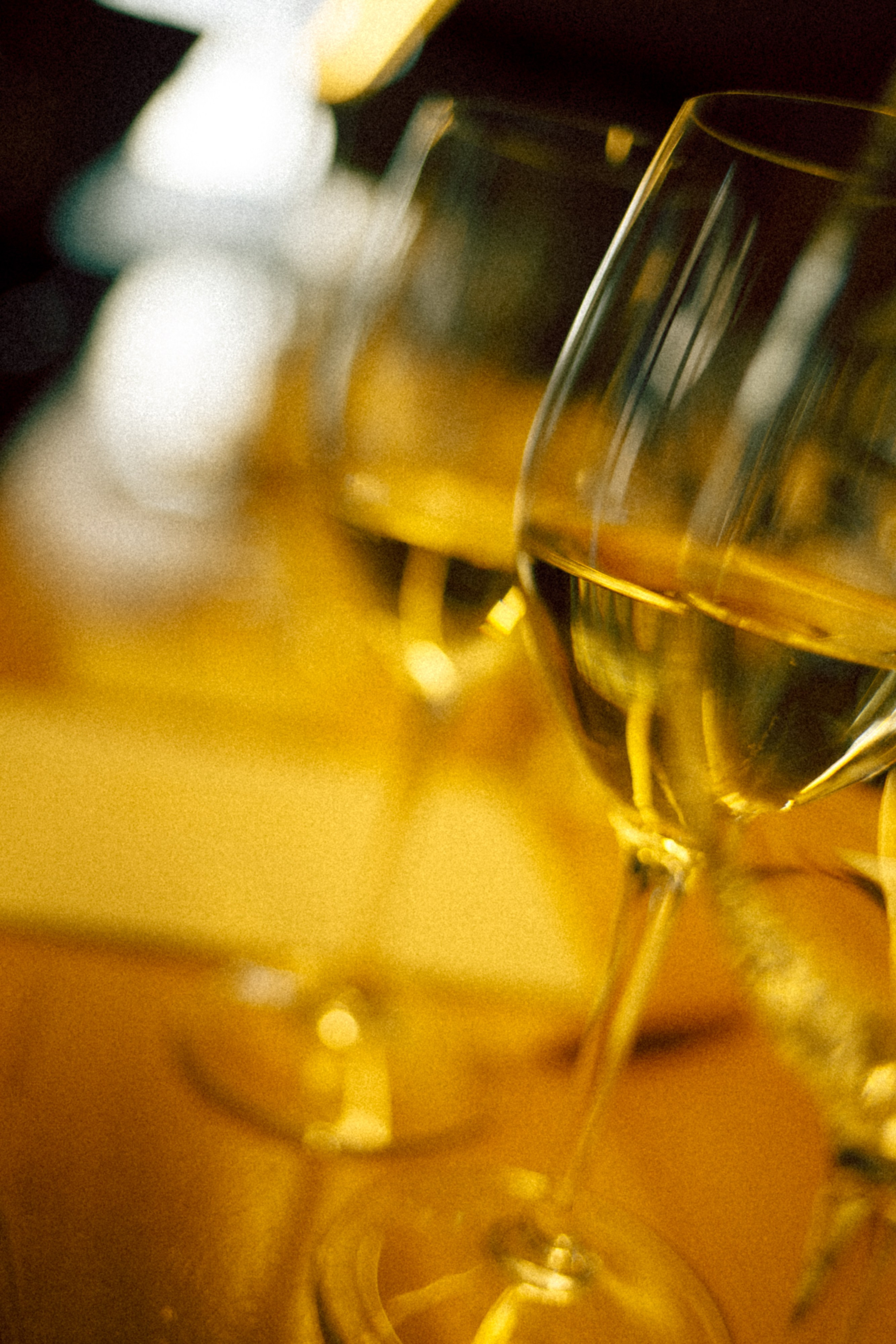 Close-up of glasses filled with Gramona wine