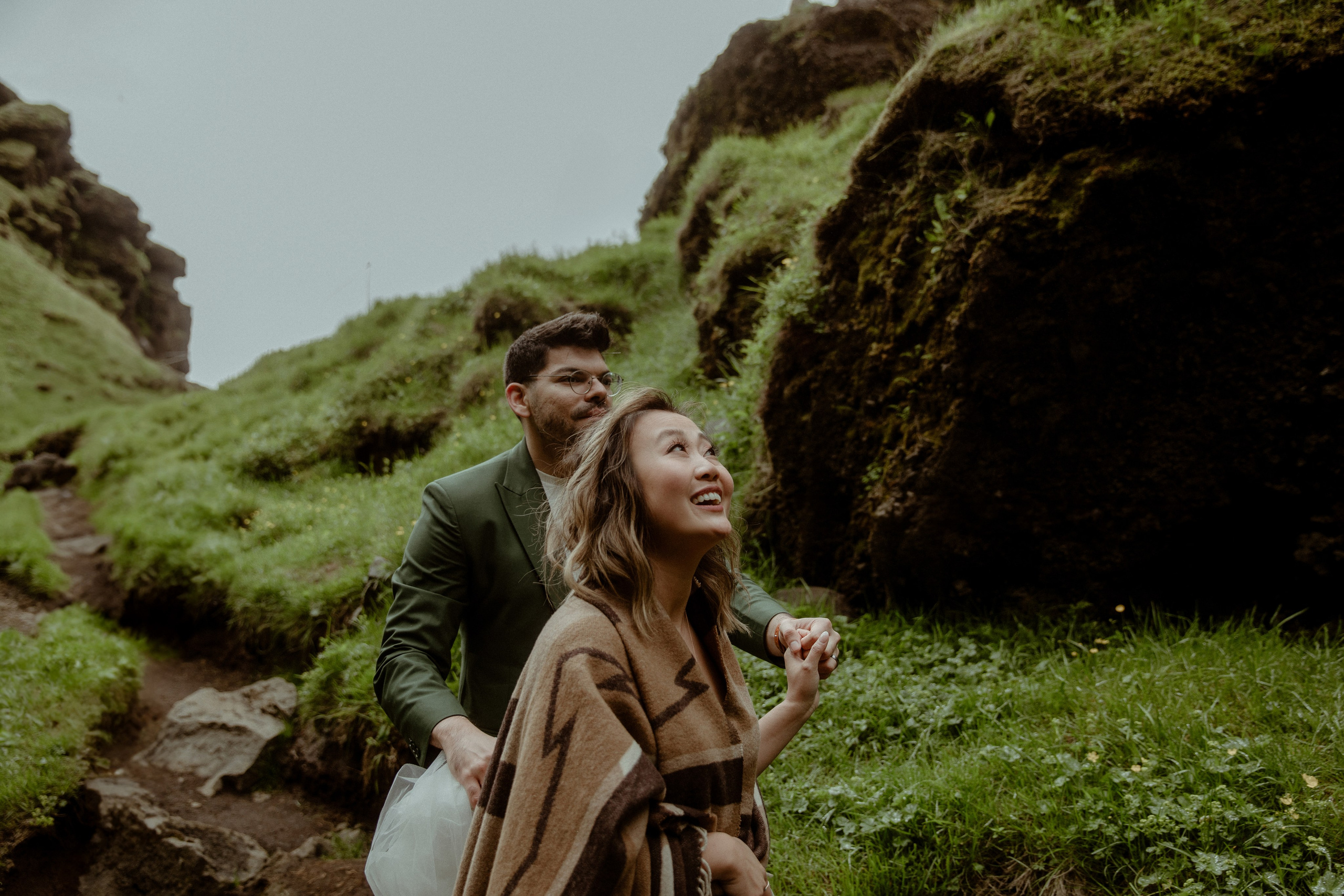 Elopement at Kvernufoss Waterfall. Iceland elopement photo and video | Nikolaichik Photo
