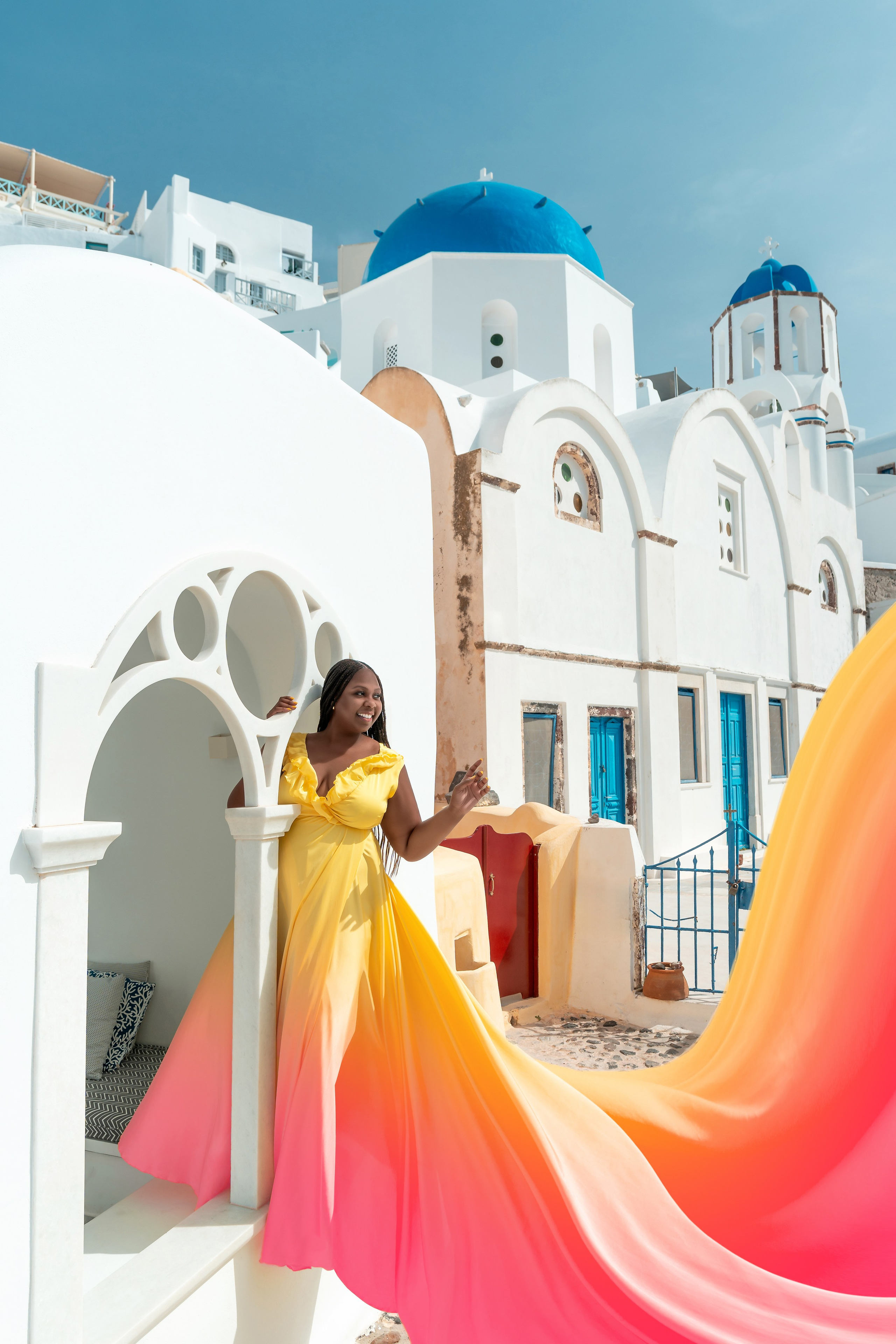 Yellow dress Santorini plus size 