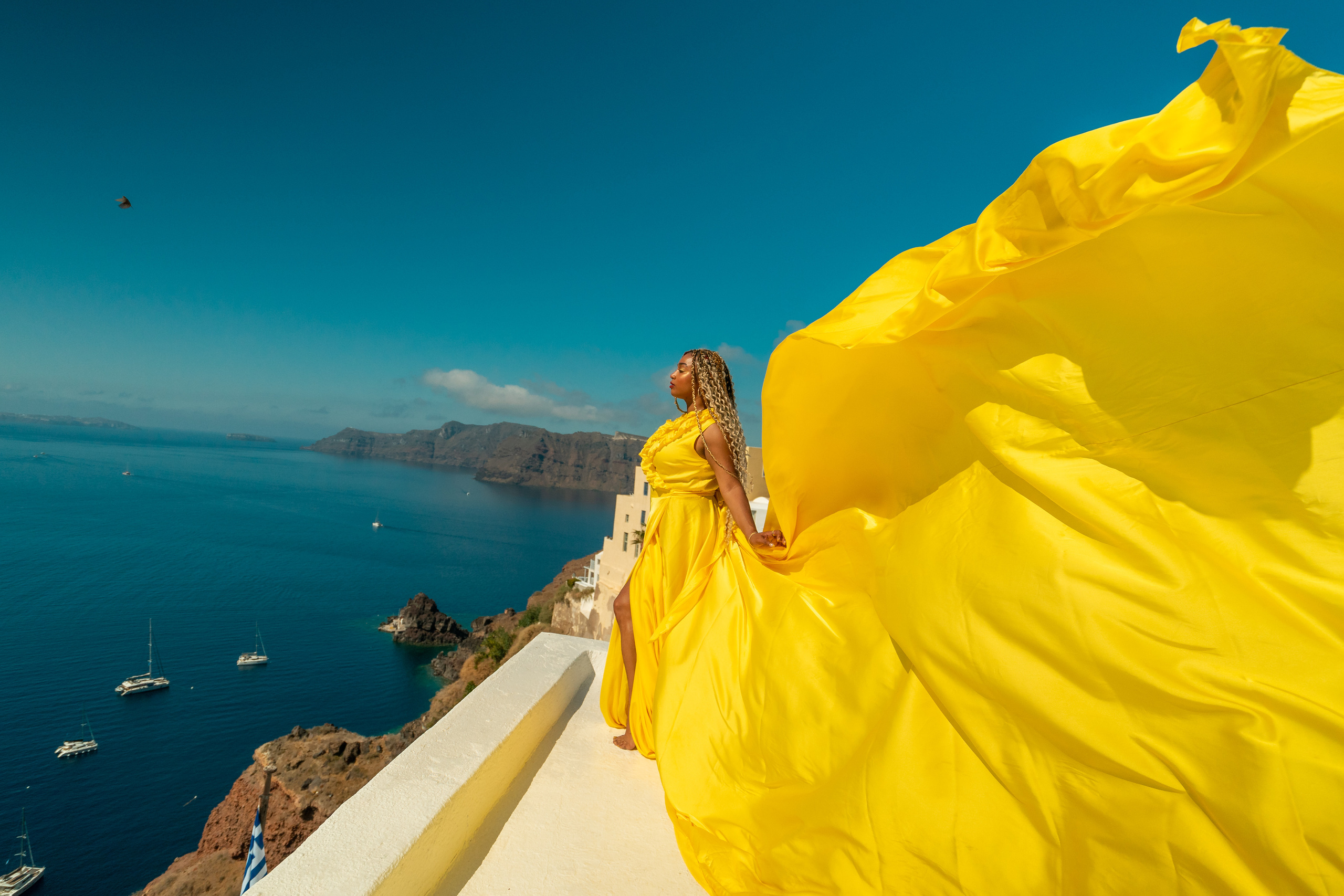 Yellow dress Santorini plus size 