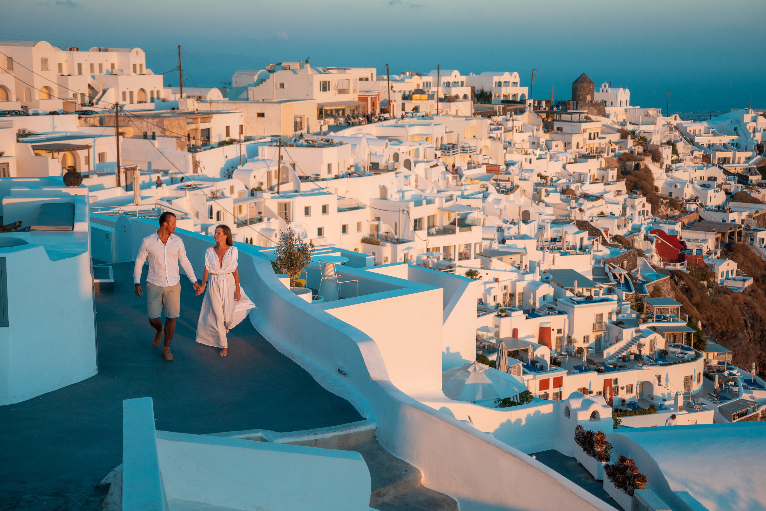 Wedding Dress (XS-XL) — Rent for  Santorini Photoshoot Gown. Photographer in Santorini SokoLOVE Alex| Flying Dress Santorini