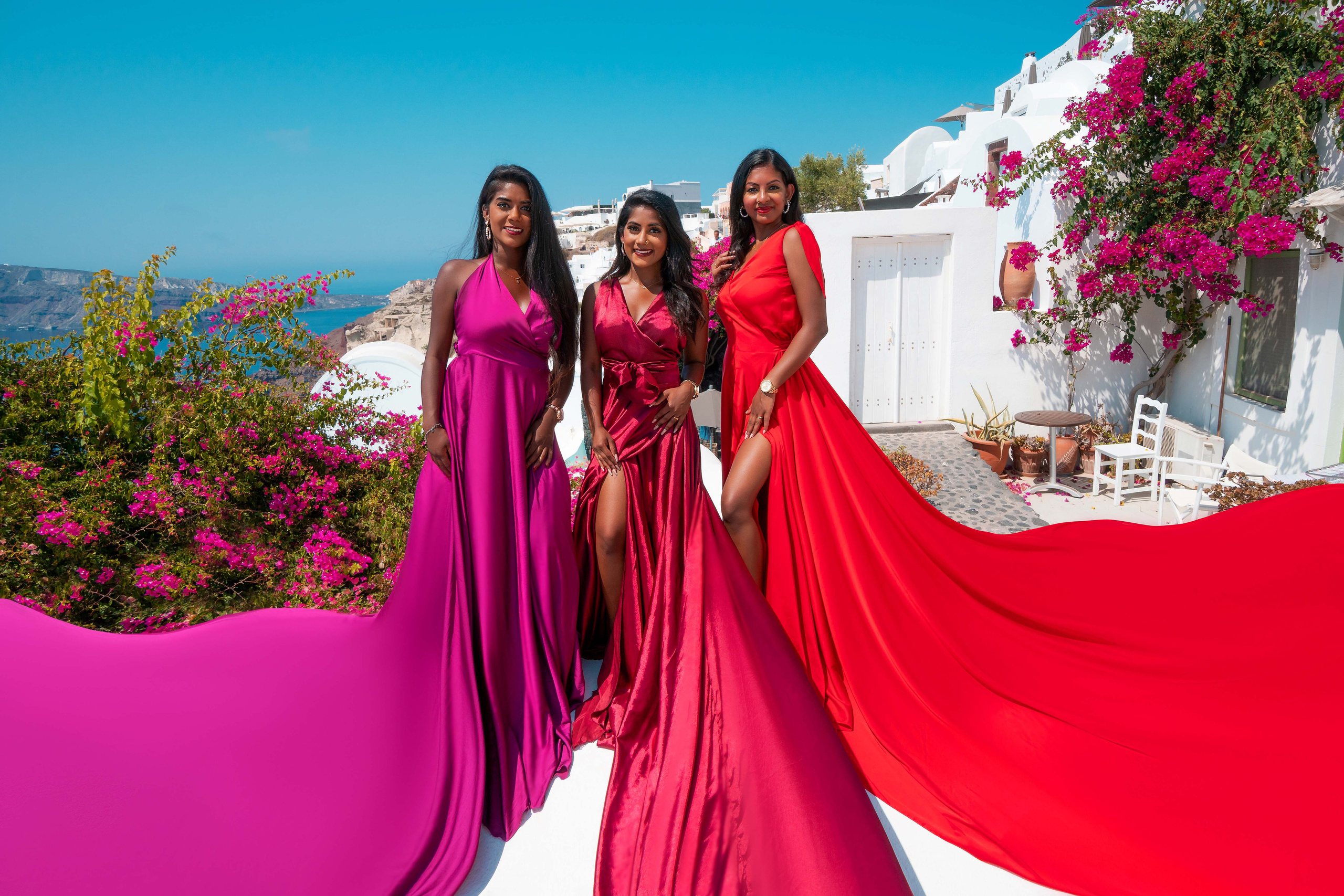 Group photographer with flying dresses
