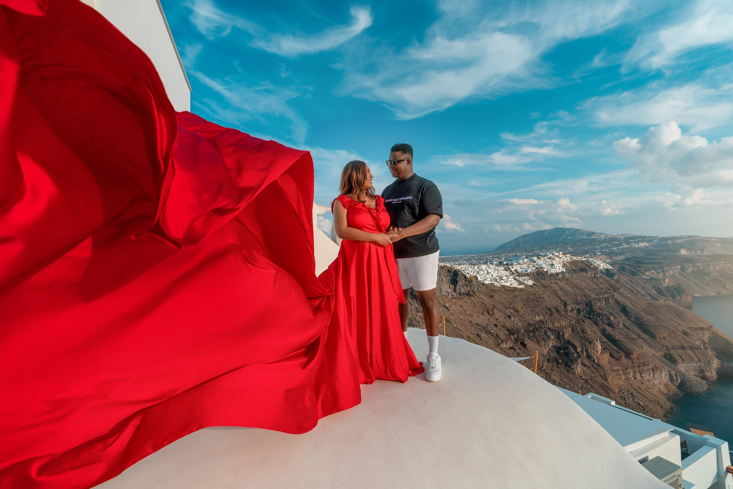 Santorini flying dress. Photographer in Santorini SokoLOVE Alex| Flying Dress Santorini