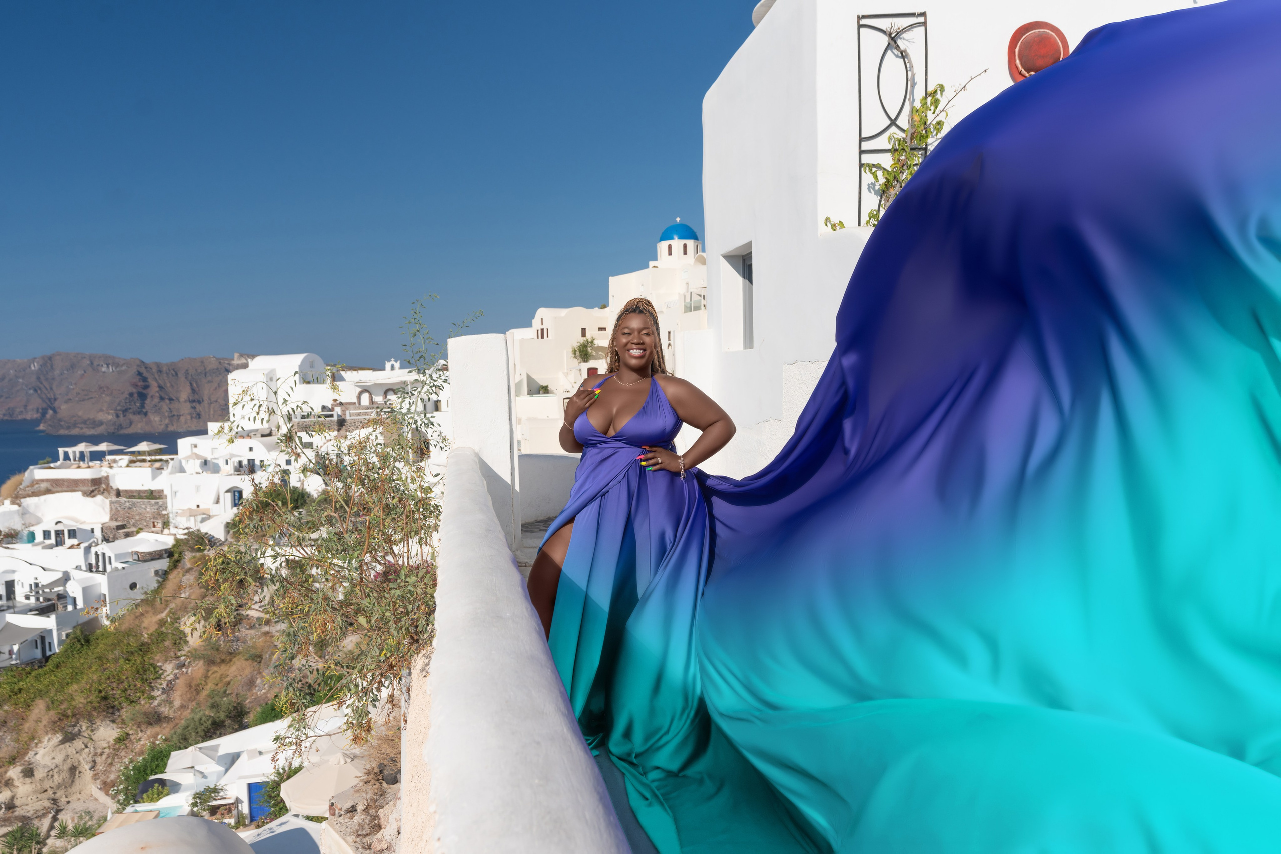Santorini flying dress. Photographer in Santorini SokoLOVE Alex| Flying Dress Santorini