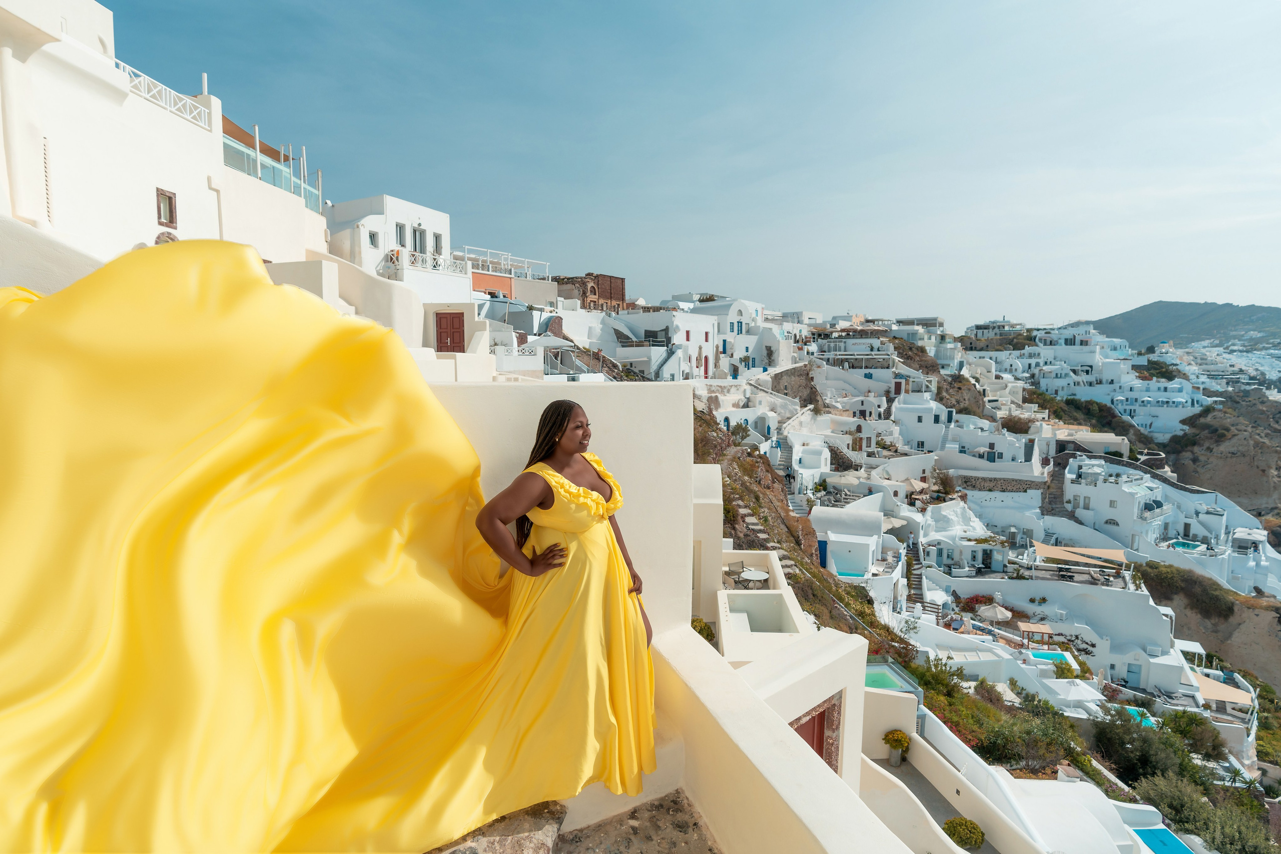 Yellow dress Santorini plus size 
