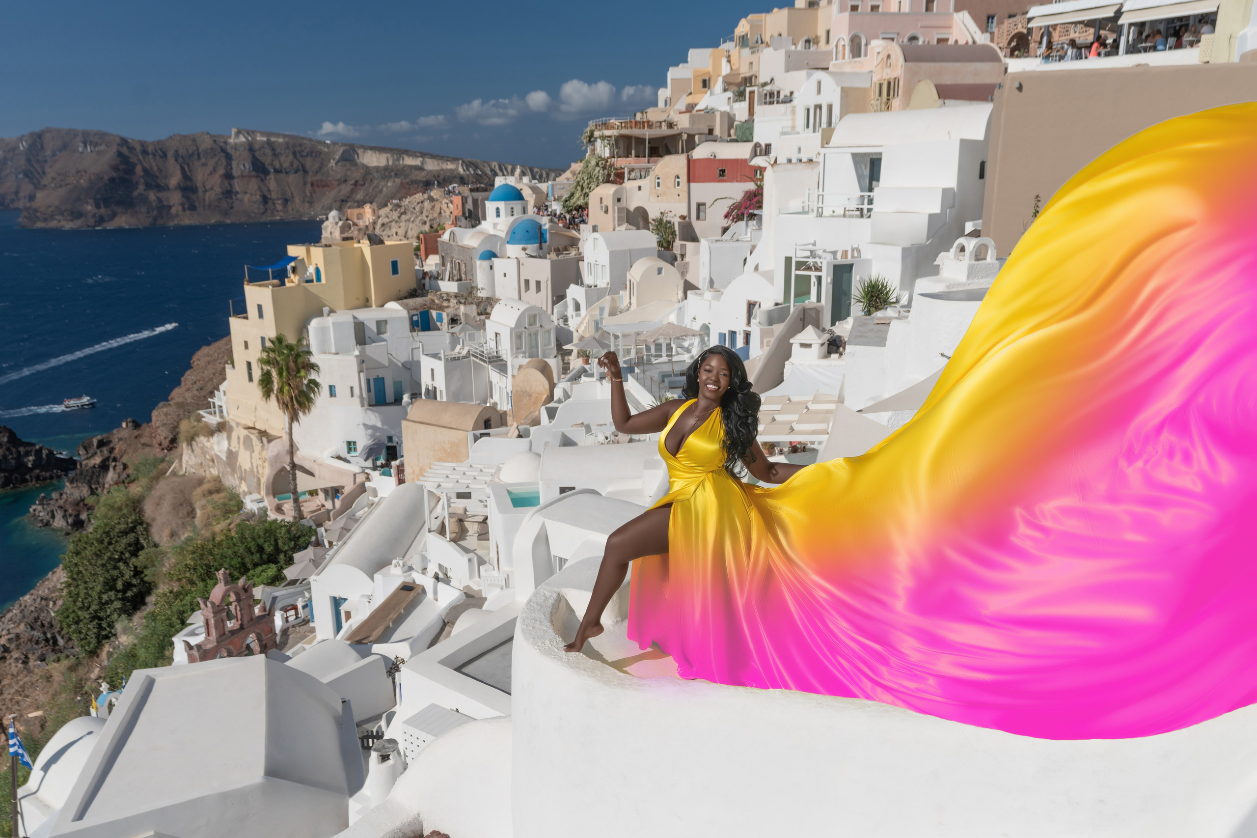 flying dress Santorini