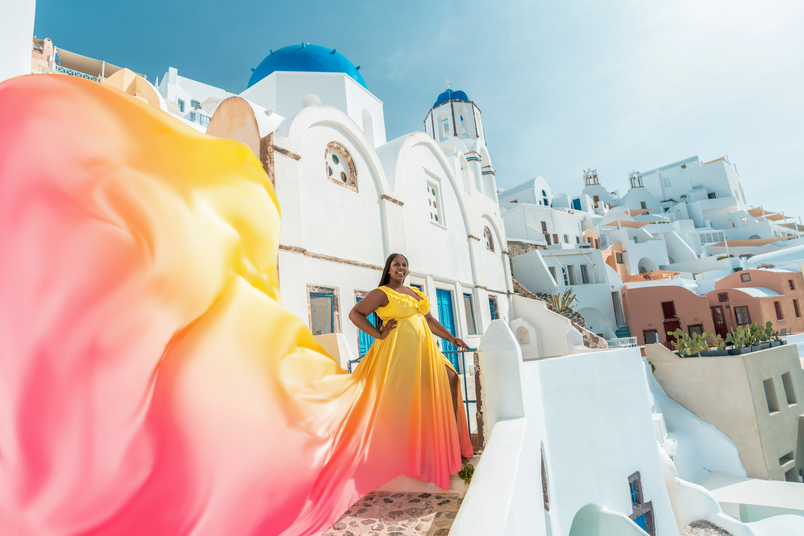 Yellow dress Santorini plus size 