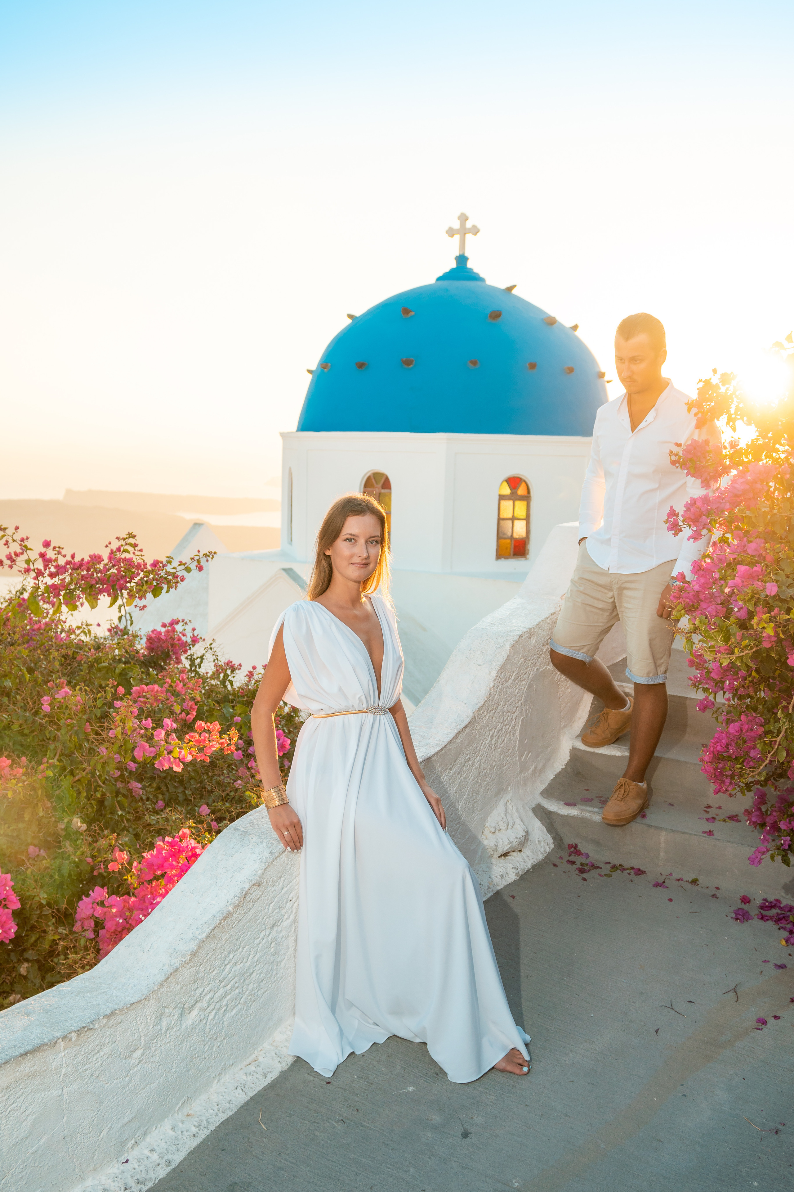Wedding Dress (XS-XL) — Rent for  Santorini Photoshoot Gown. Photographer in Santorini SokoLOVE Alex| Flying Dress Santorini