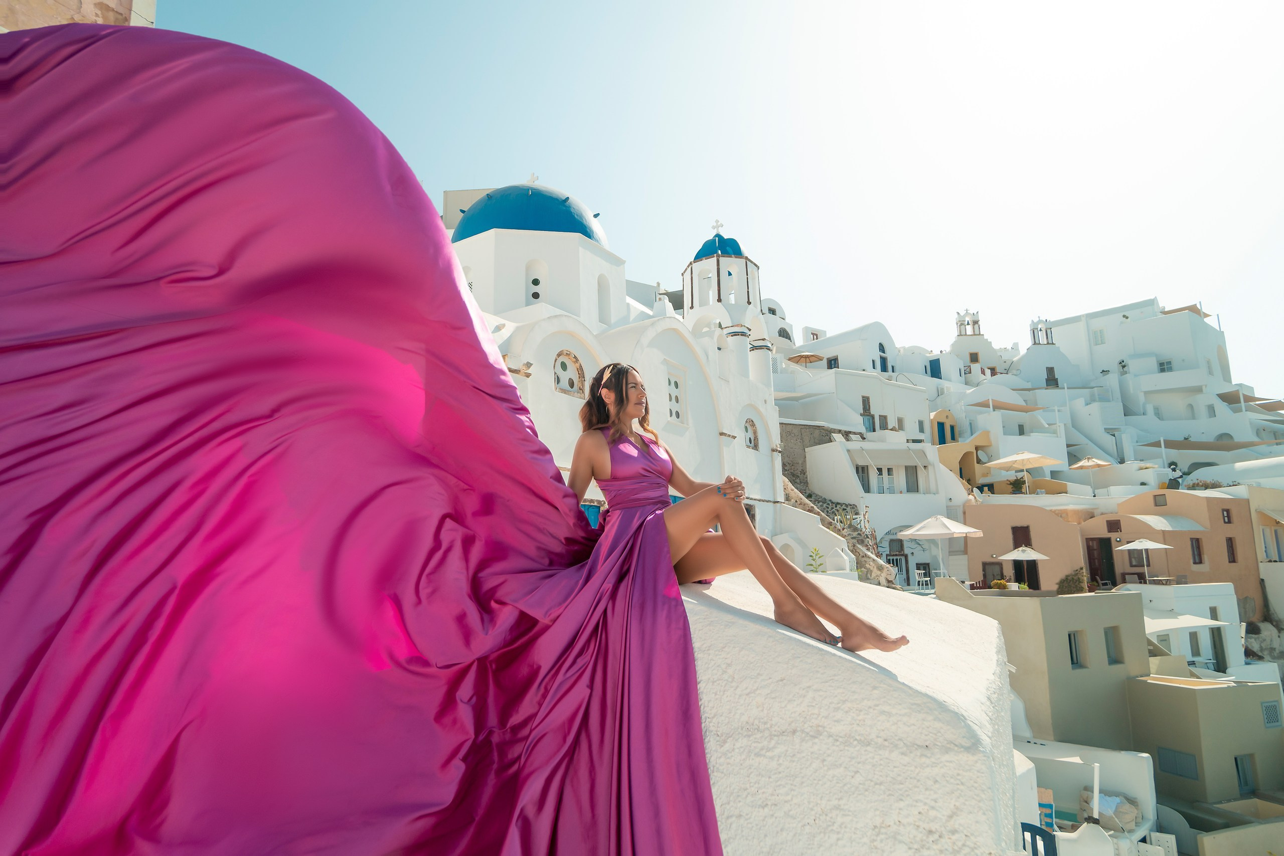 Santorini flying dress. Photographer in Santorini SokoLOVE Alex| Flying Dress Santorini