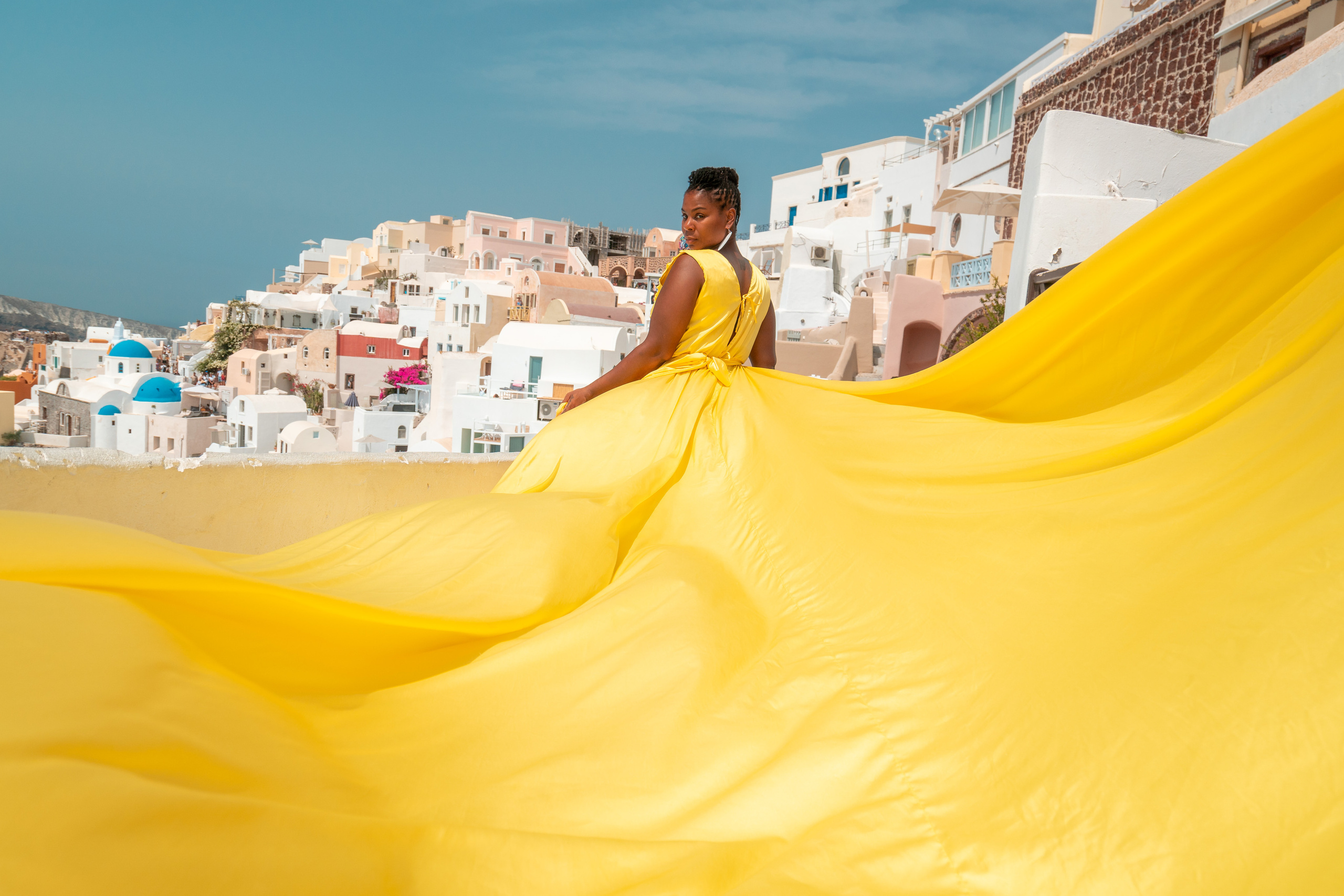 Yellow dress Santorini plus size 