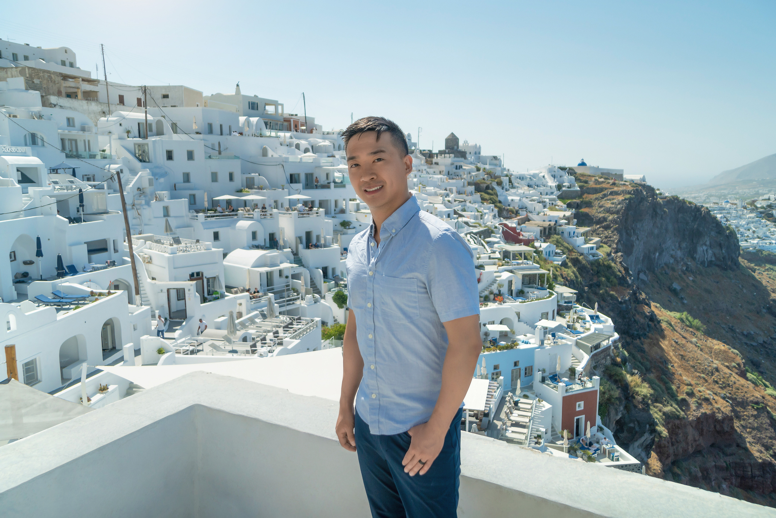 Stunning Photoshoot Experience in Imerovigli, Santorini. Photographer in Santorini SokoLOVE Alex| Flying Dress Santorini