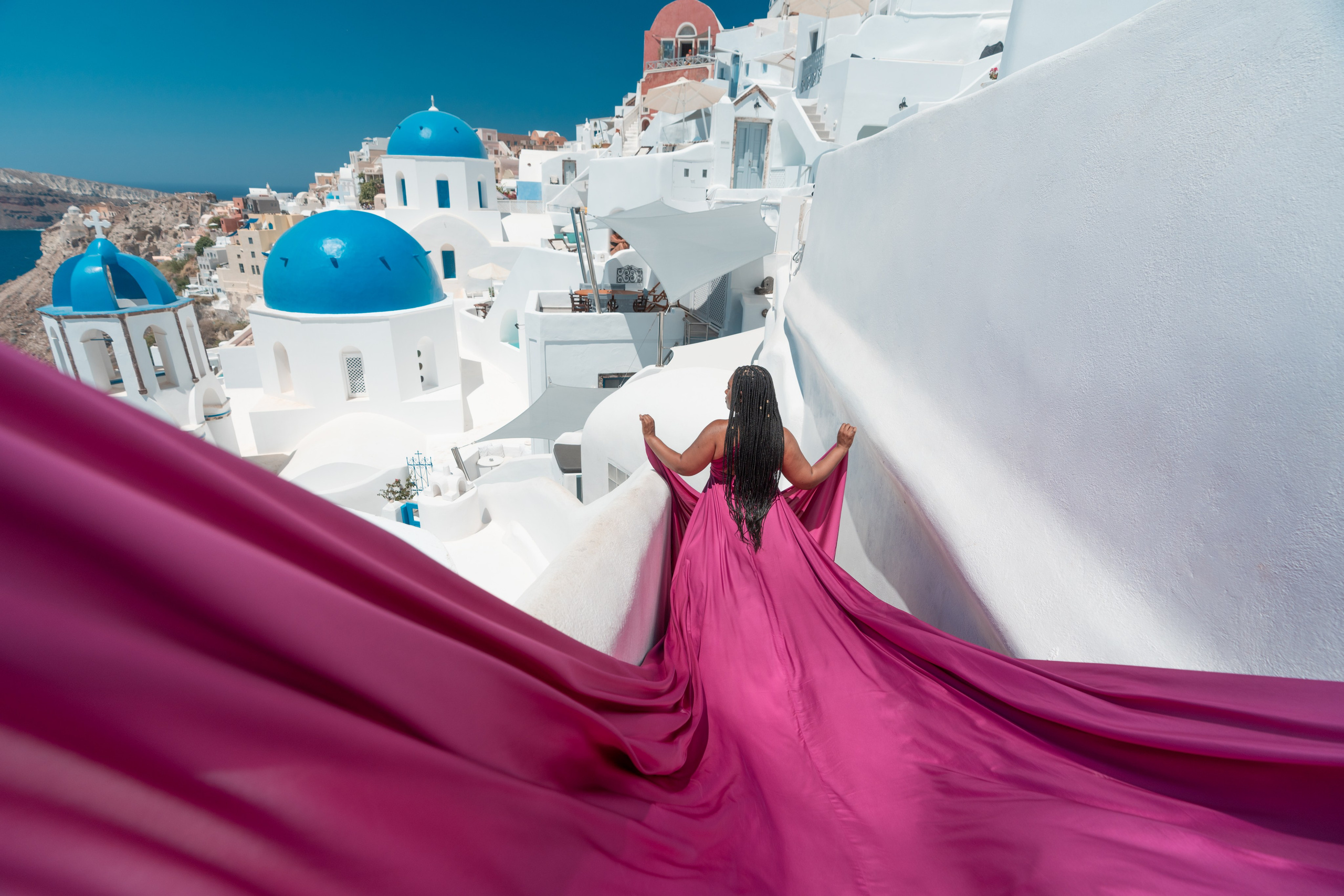 Purple Flying Dress santorini kids